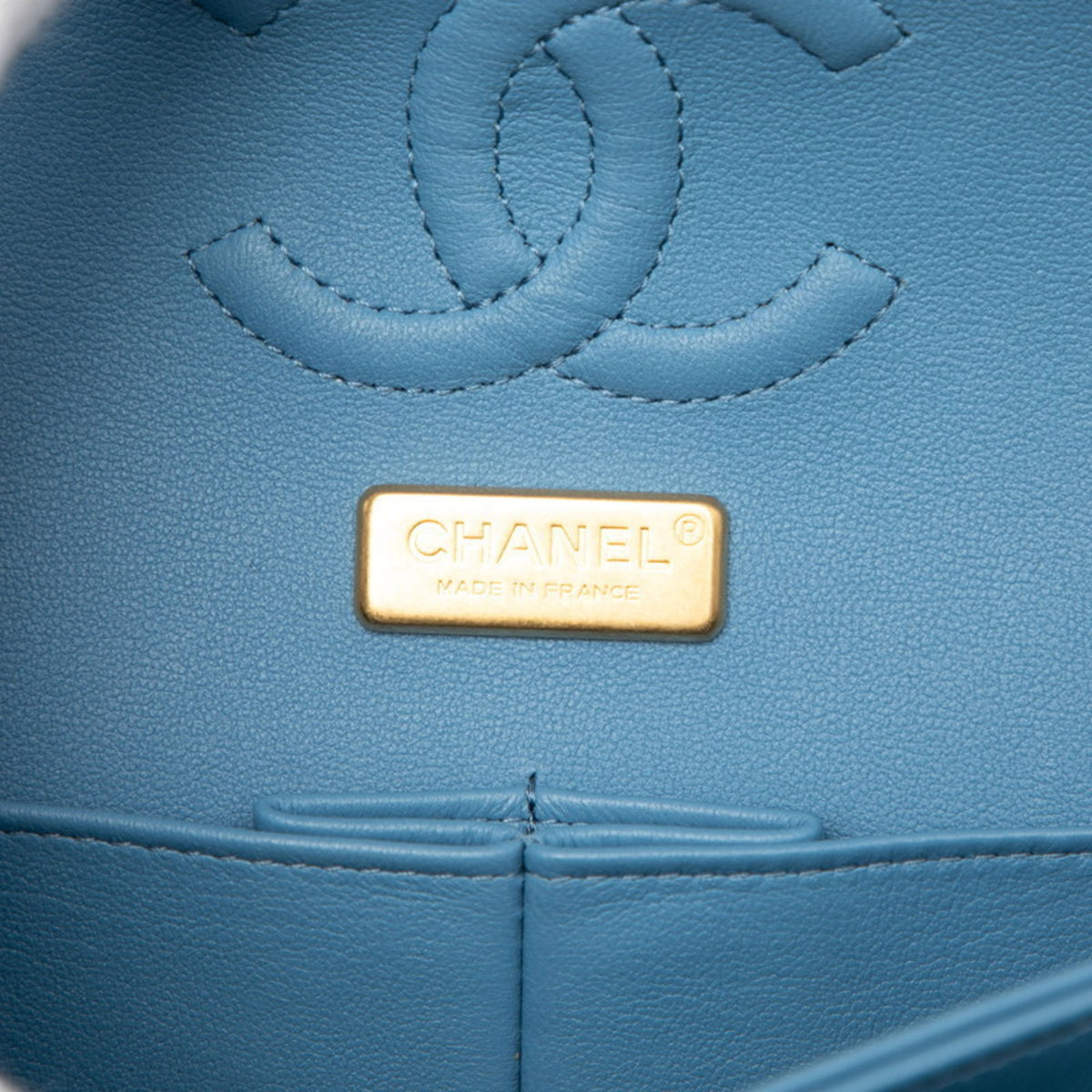Chanel Blue Gold Denim Spangles Shoulder Bag (Pre-Owned)