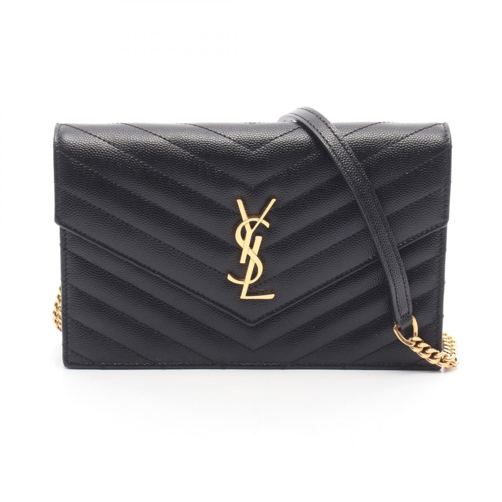 Yves Saint Laurent Black Leather Handbag Shoulder Bag (Pre-Owned)