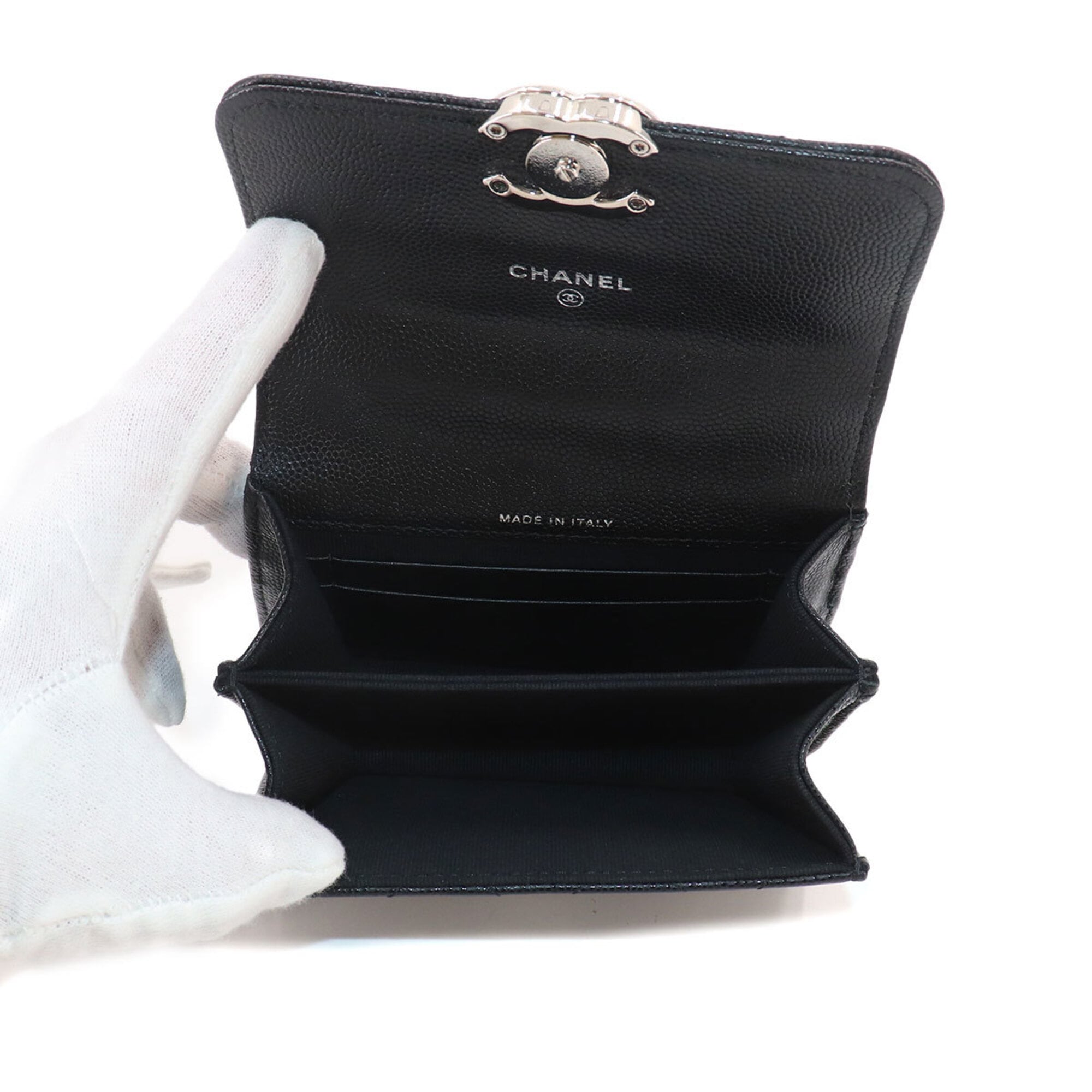 Chanel Matelasse Black Grained Calfskin Handbag Shoulder Bag (Pre-Owned)