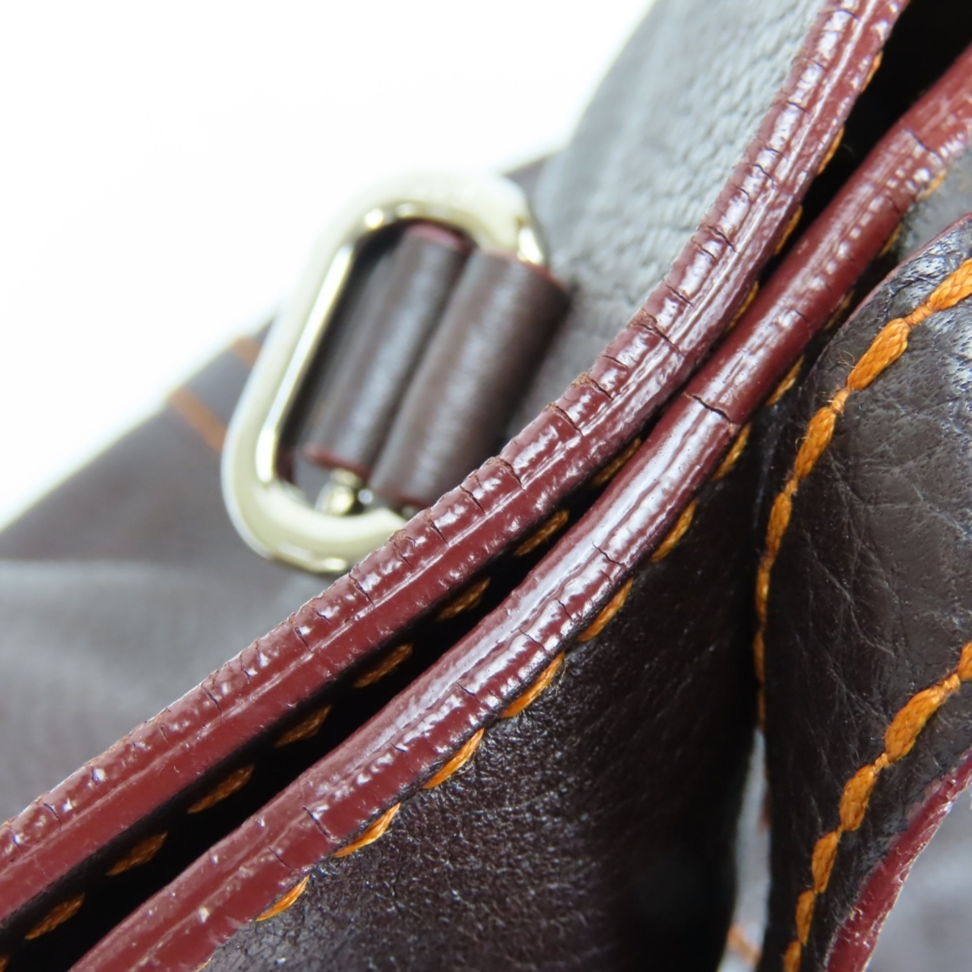 Tod's Dark Brown Orange Leather Handbag (Pre-Owned)