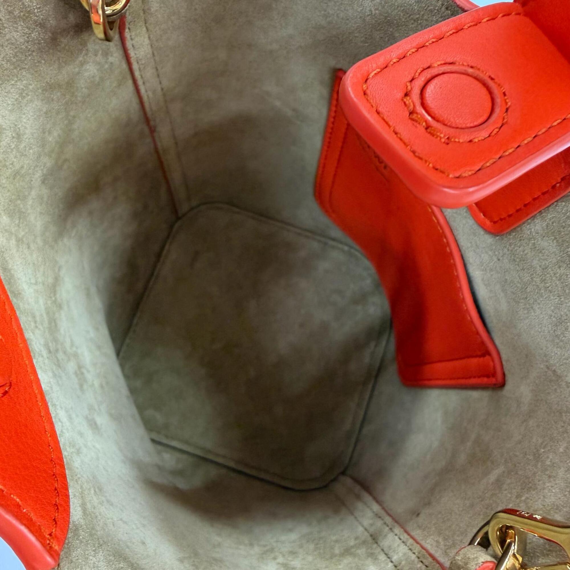Loewe Orange Leather Handbag Shoulder Bag (Pre-Owned)