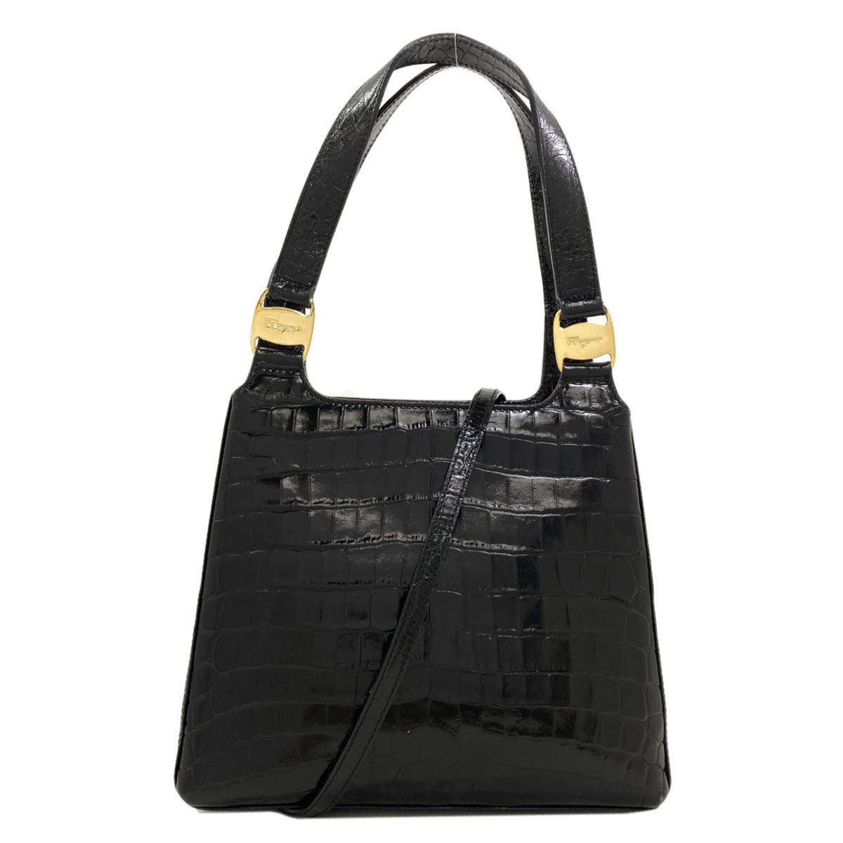 Salvatore Ferragamo Black Leather Handbag (Pre-Owned)