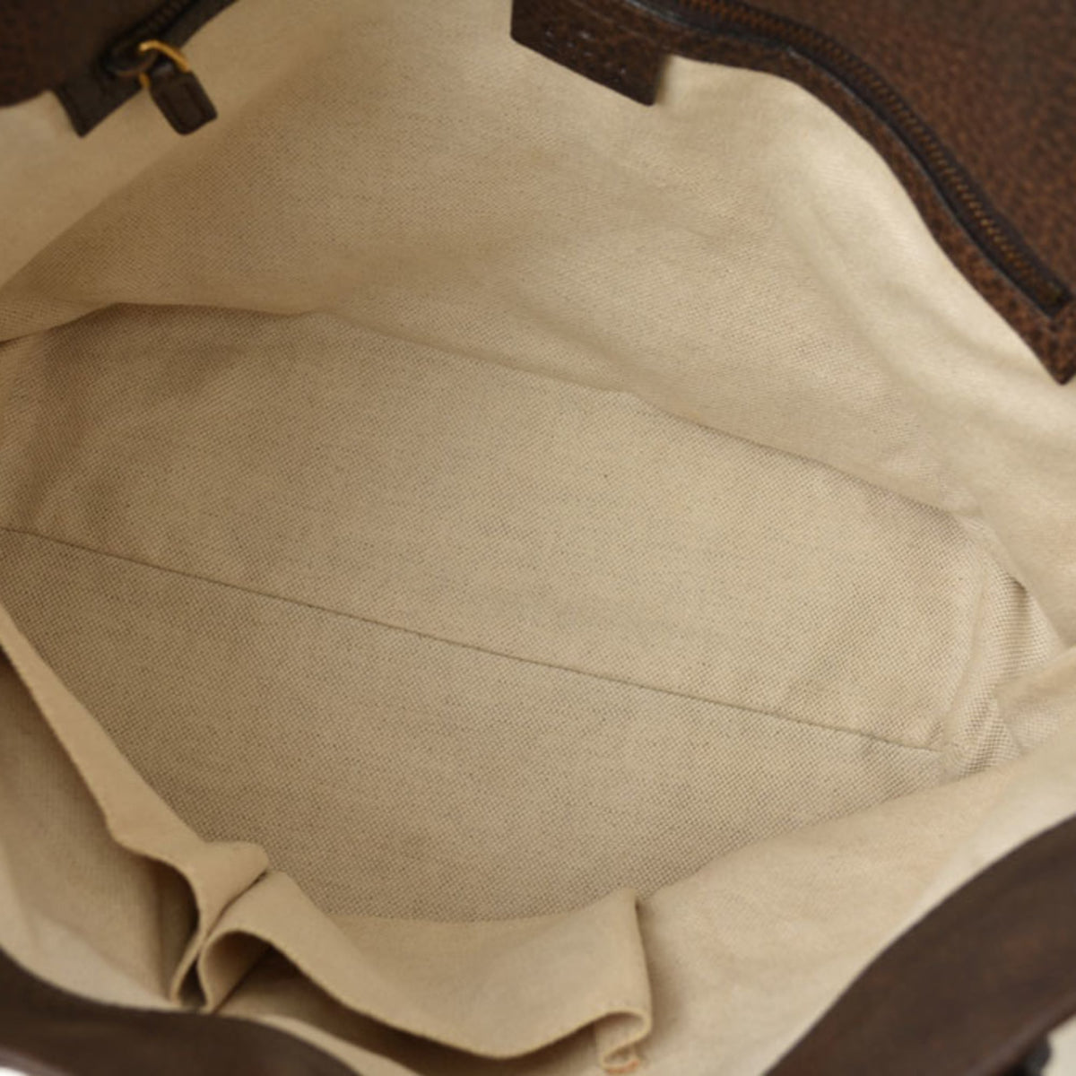 Gucci Beige Brown Gg Canvas Leather Tote Bag (Pre-Owned)