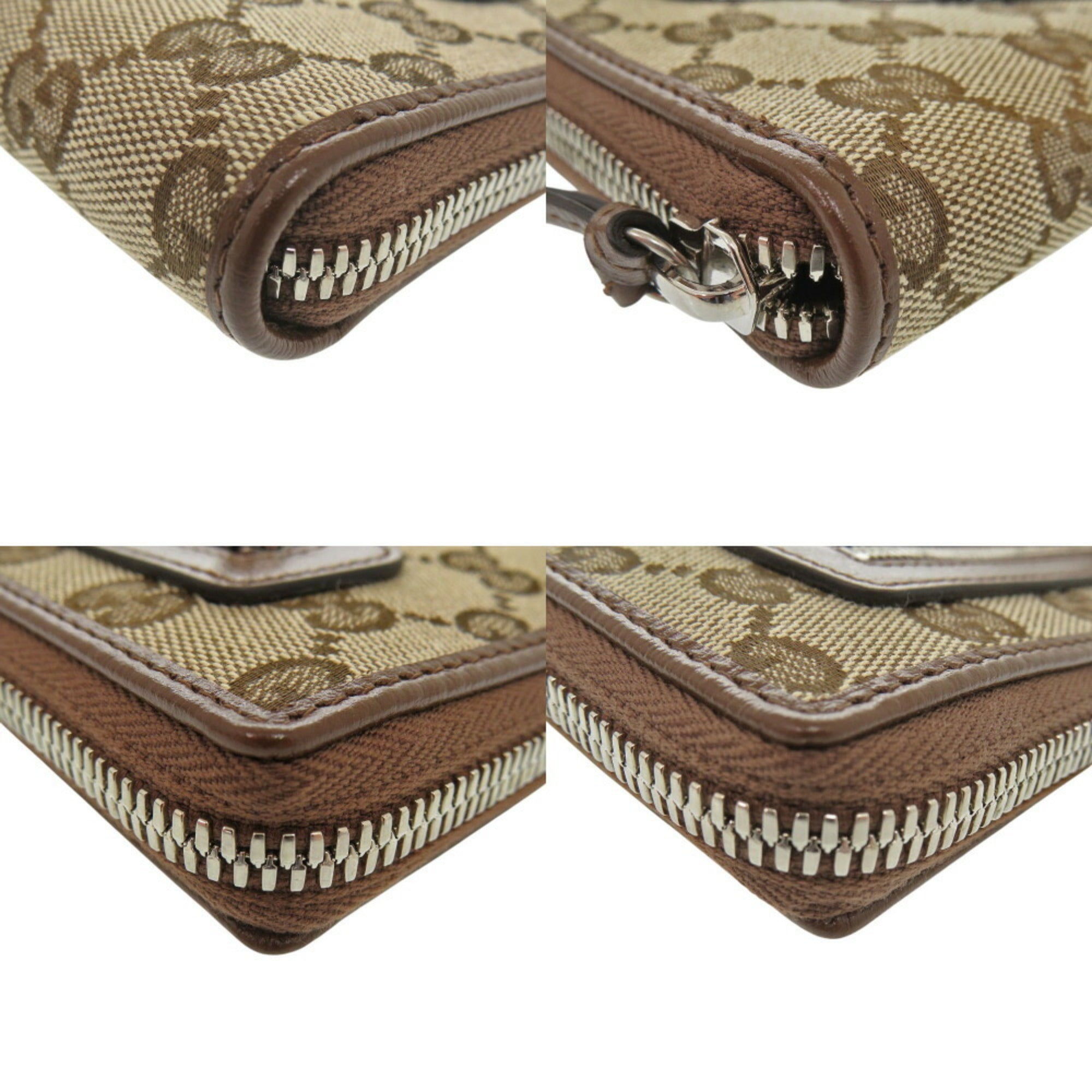 Gucci Beige Brown Gg Canvas Long Wallet (Bi-Fold) (Pre-Owned)