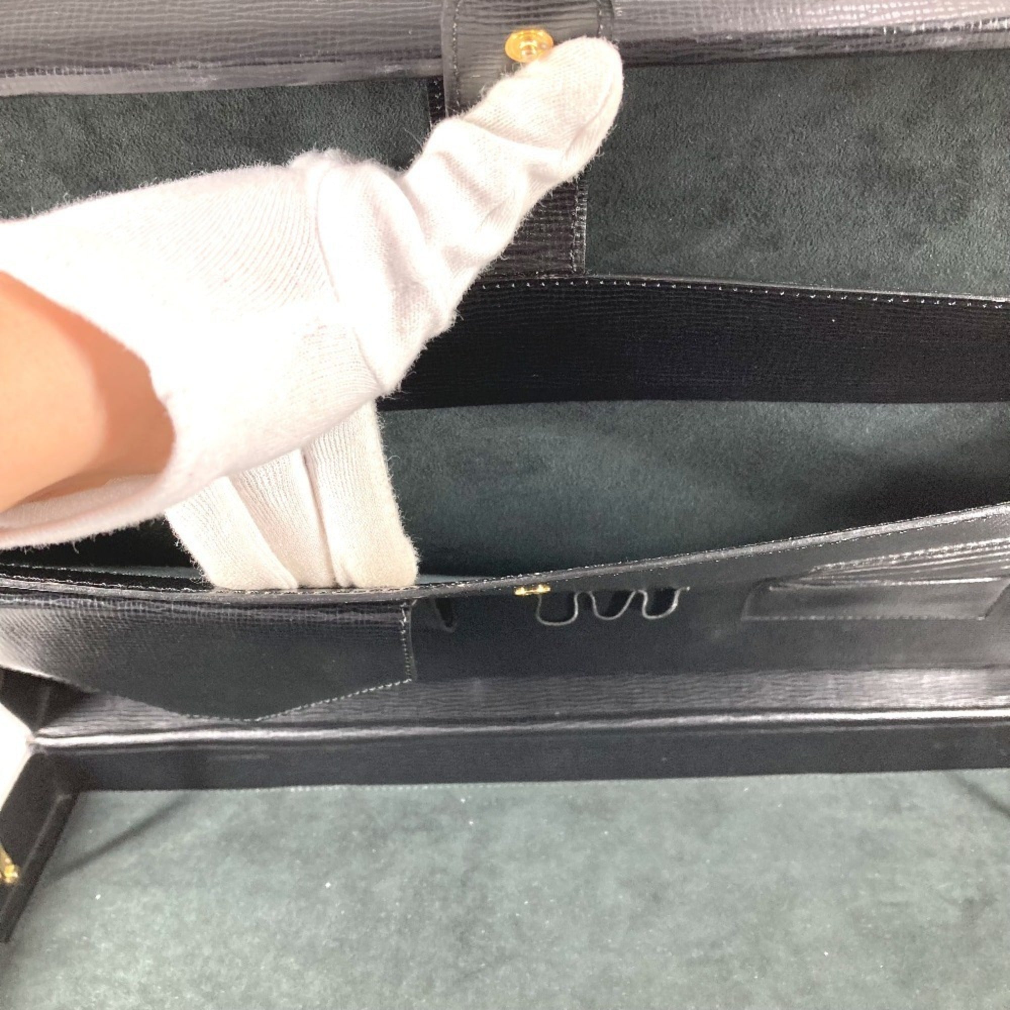 Loewe Black Leather Attaché Case Handbag Tote Bag (Pre-Owned)