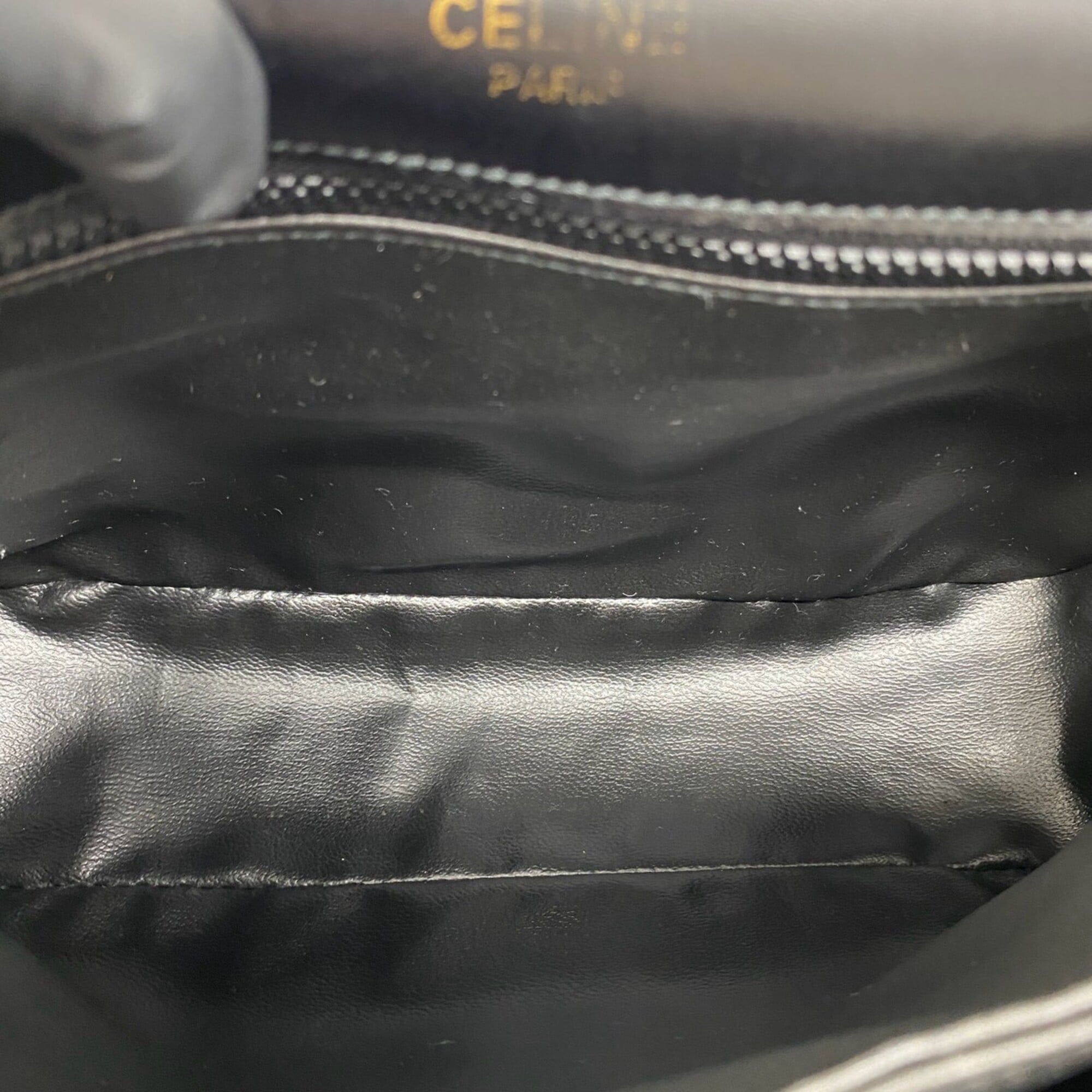 Celine Black Leather Pochette Shoulder Bag (Pre-Owned)