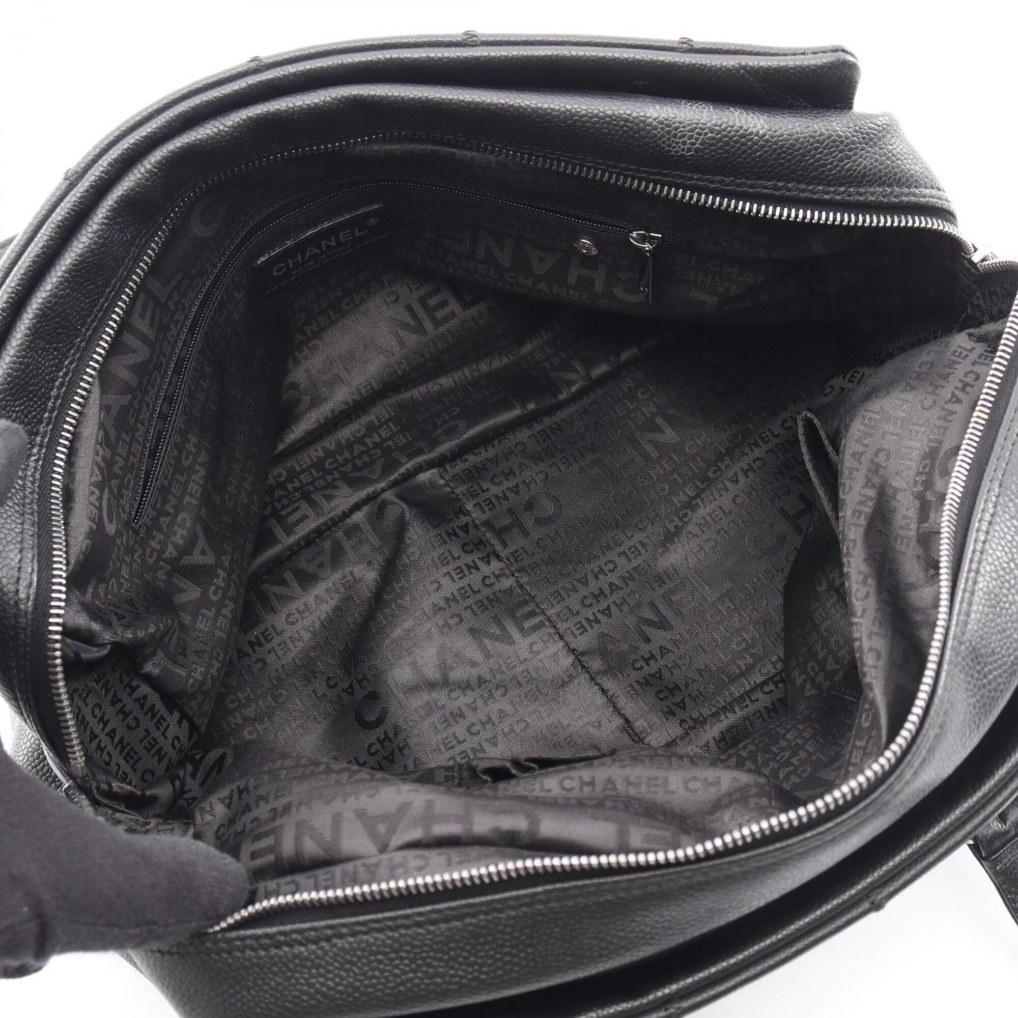 Chanel Black Grained Calfskin Handbag Shoulder Bag (Pre-Owned)