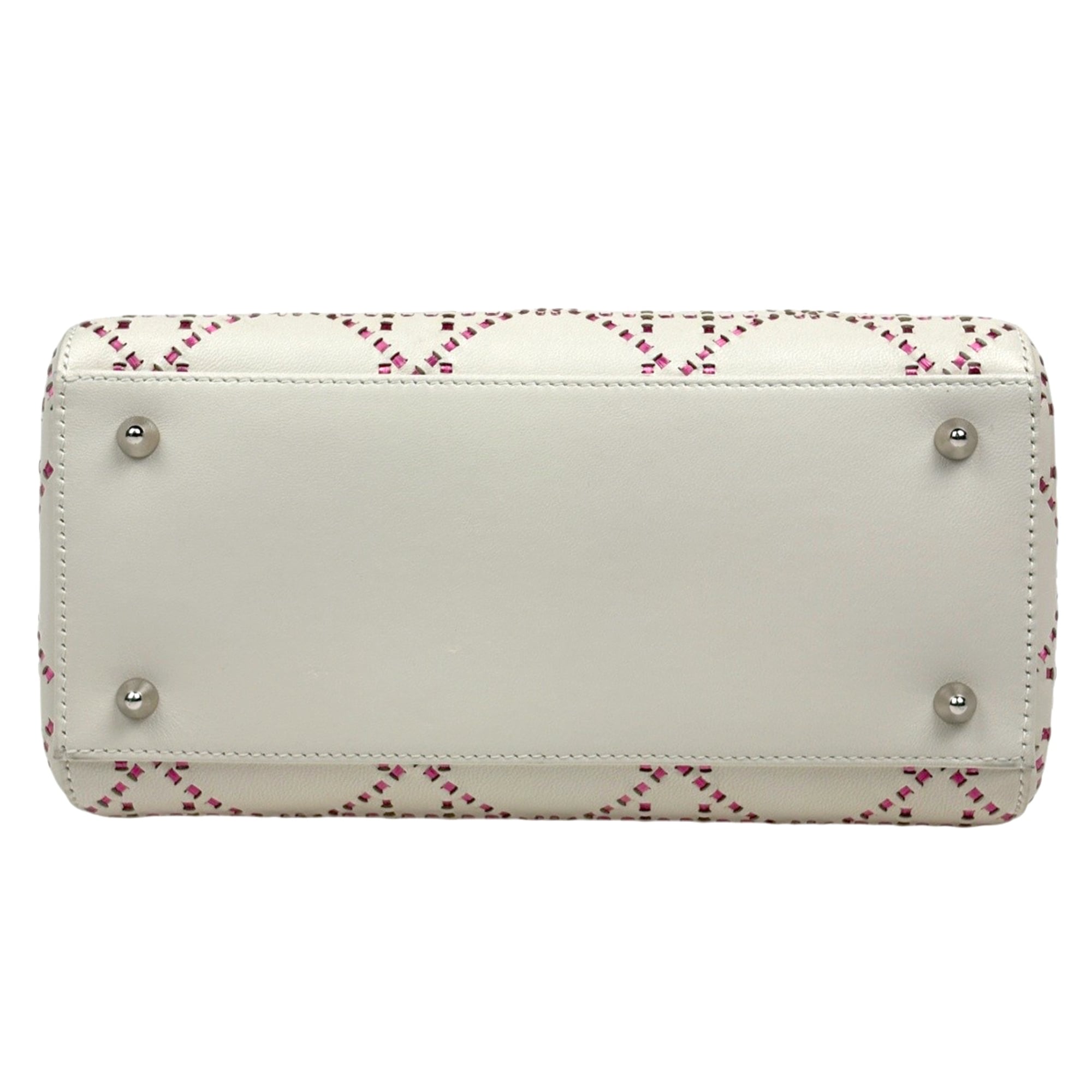 Christian Dior Pink White Leather Handbag (Pre-Owned)
