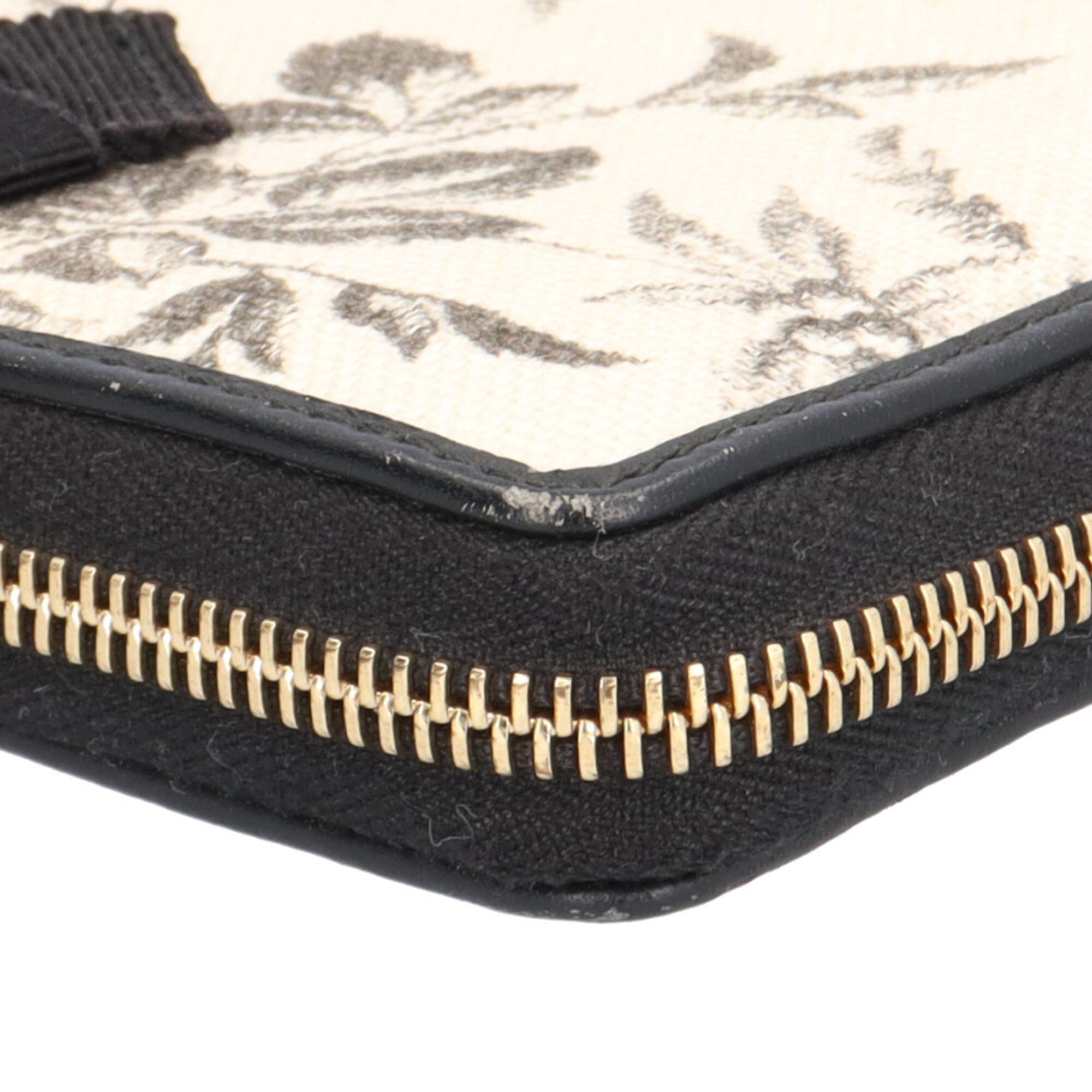 Gucci Beige Black Canvas Long Wallet (Bi-Fold) (Pre-Owned)