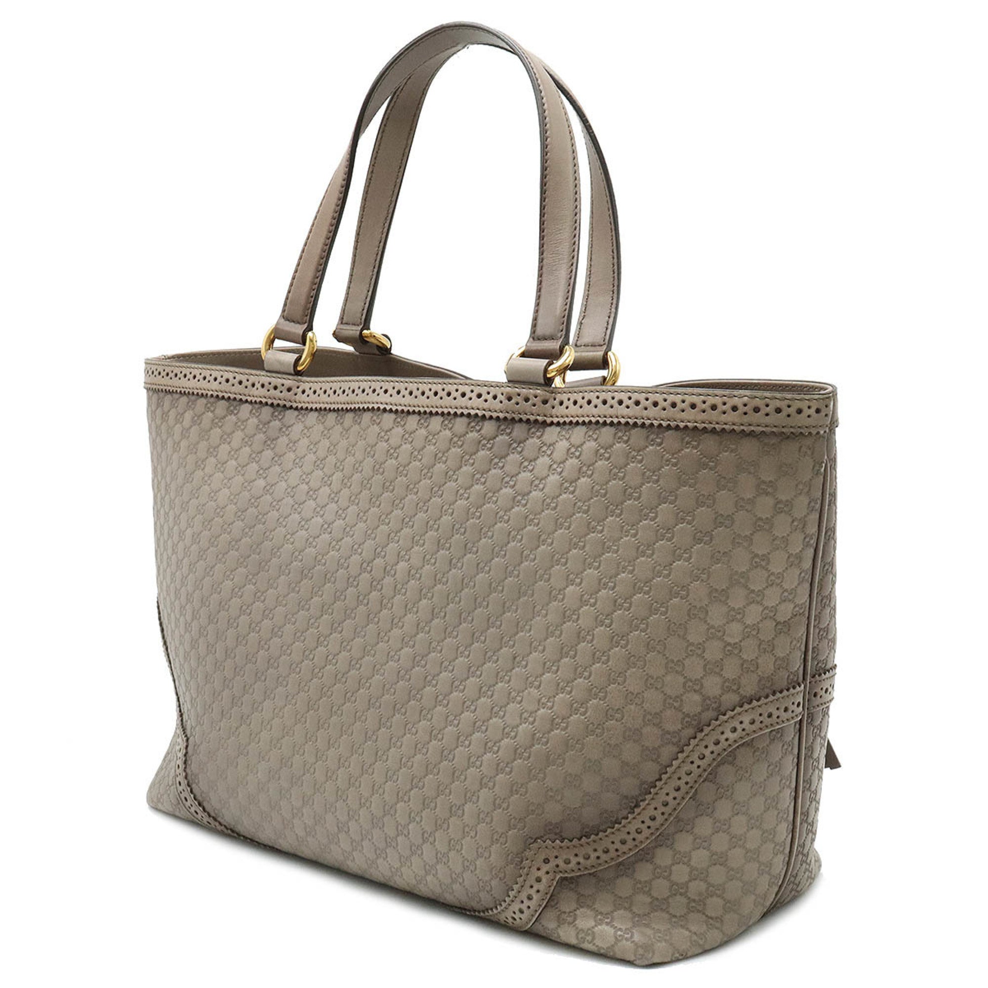 Gucci Gray Leather Tote Bag (Pre-Owned)