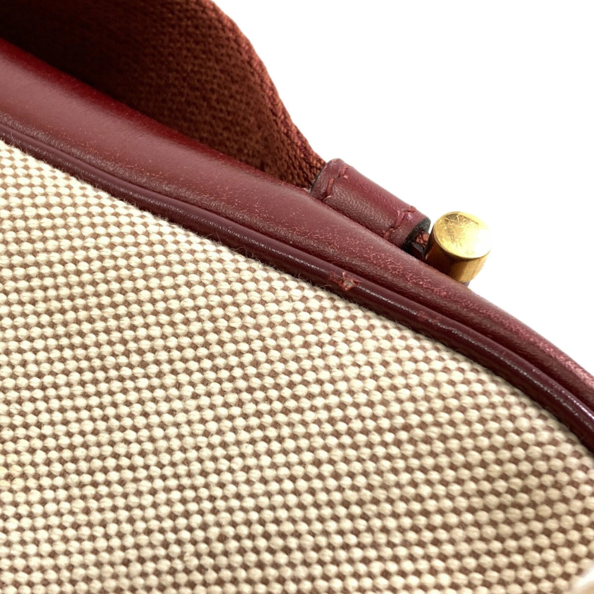 Hermes Brown Natural Red Color Toile H Shoulder Bag (Pre-Owned)