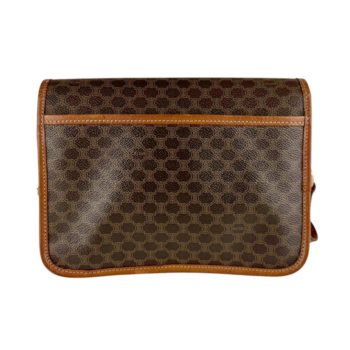 Celine Brown Coated Canvas Shoulder Bag (Pre-Owned)