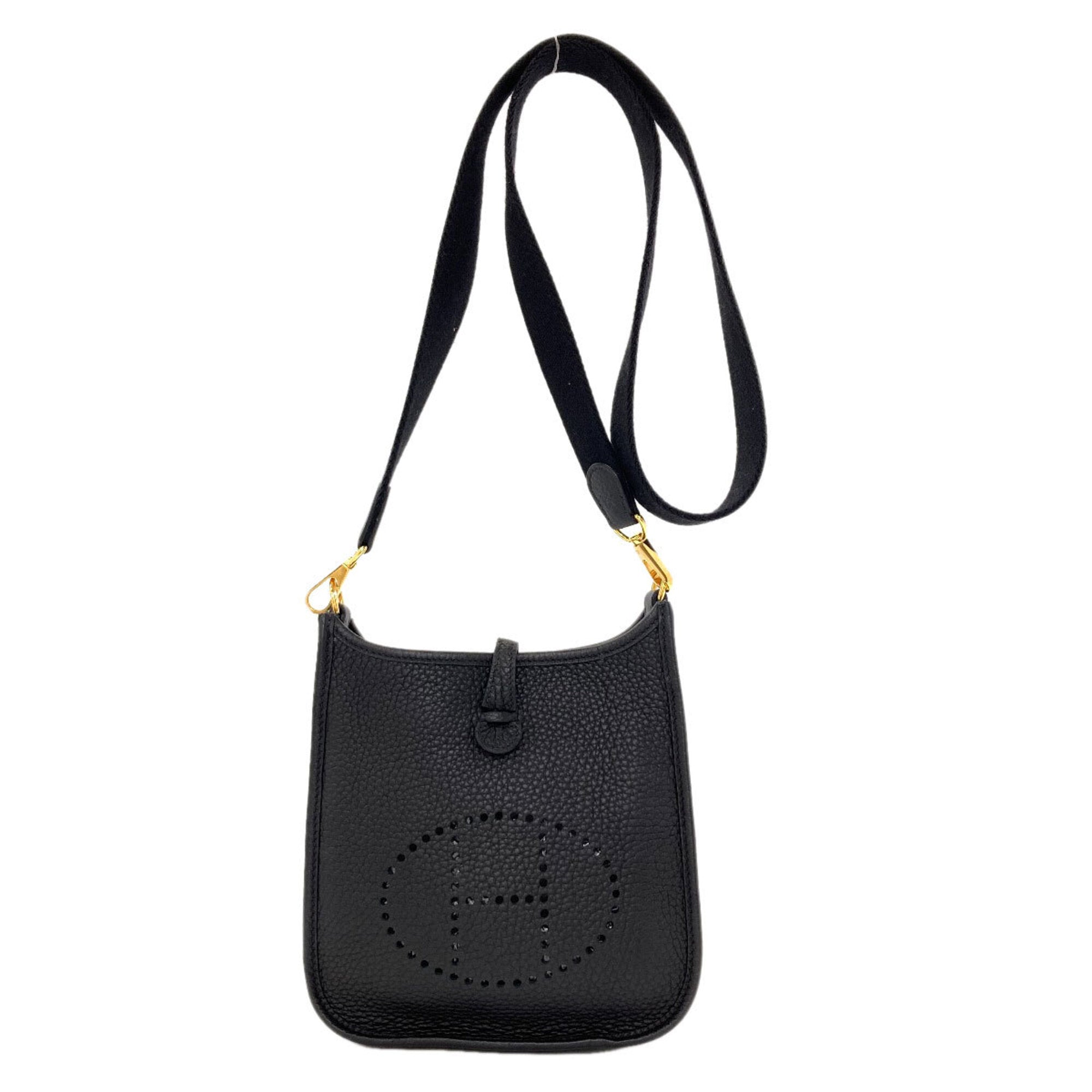 Hermes Black Taurillon Clemence Leather Shoulder Bag (Pre-Owned)