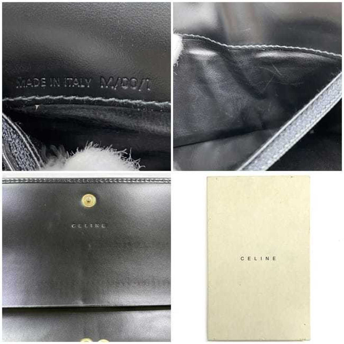 Celine Black Brown Pvc Leather Long Wallet (Bi-Fold) (Pre-Owned)