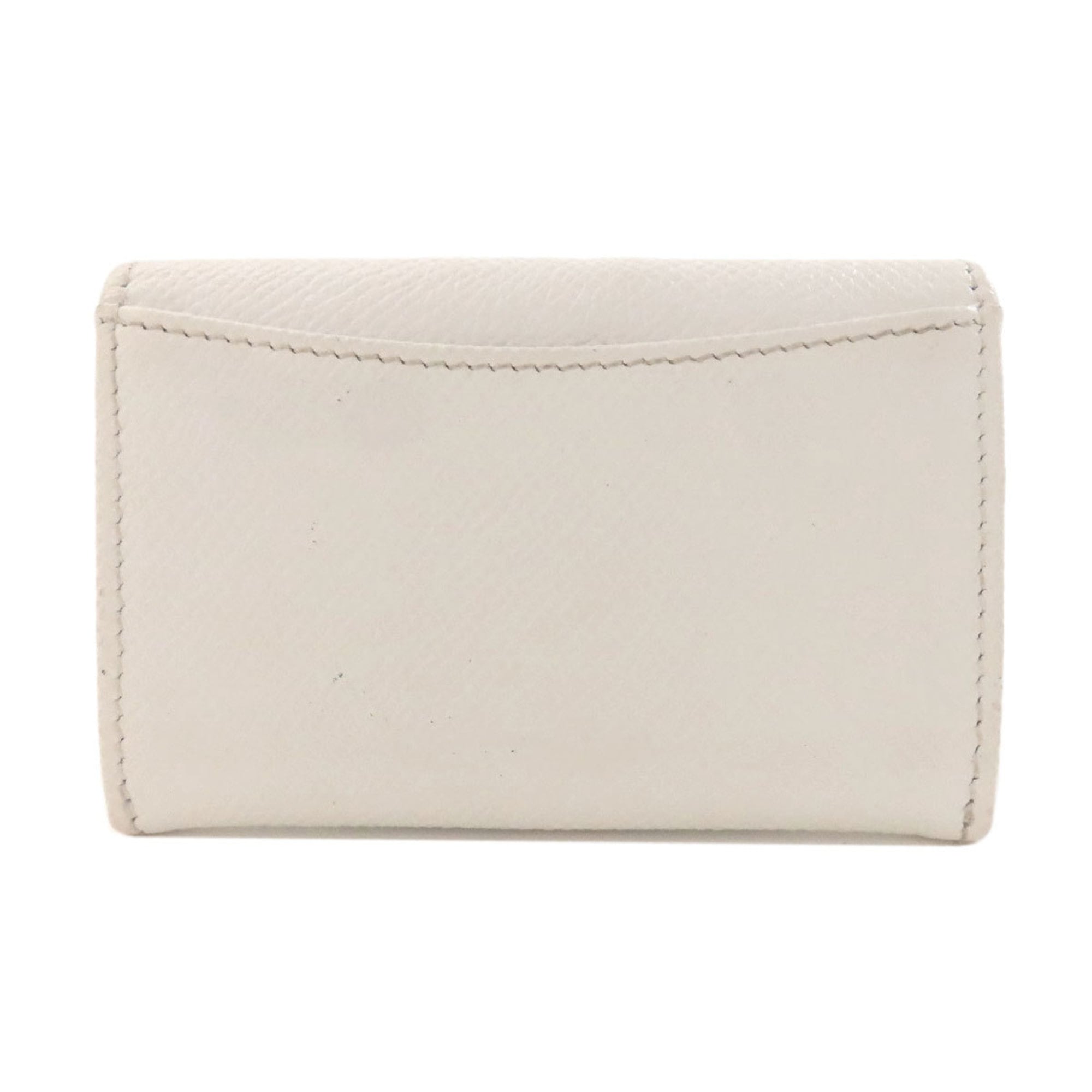 Bvlgari White Leather Coin Purse/Coin Case (Pre-Owned)