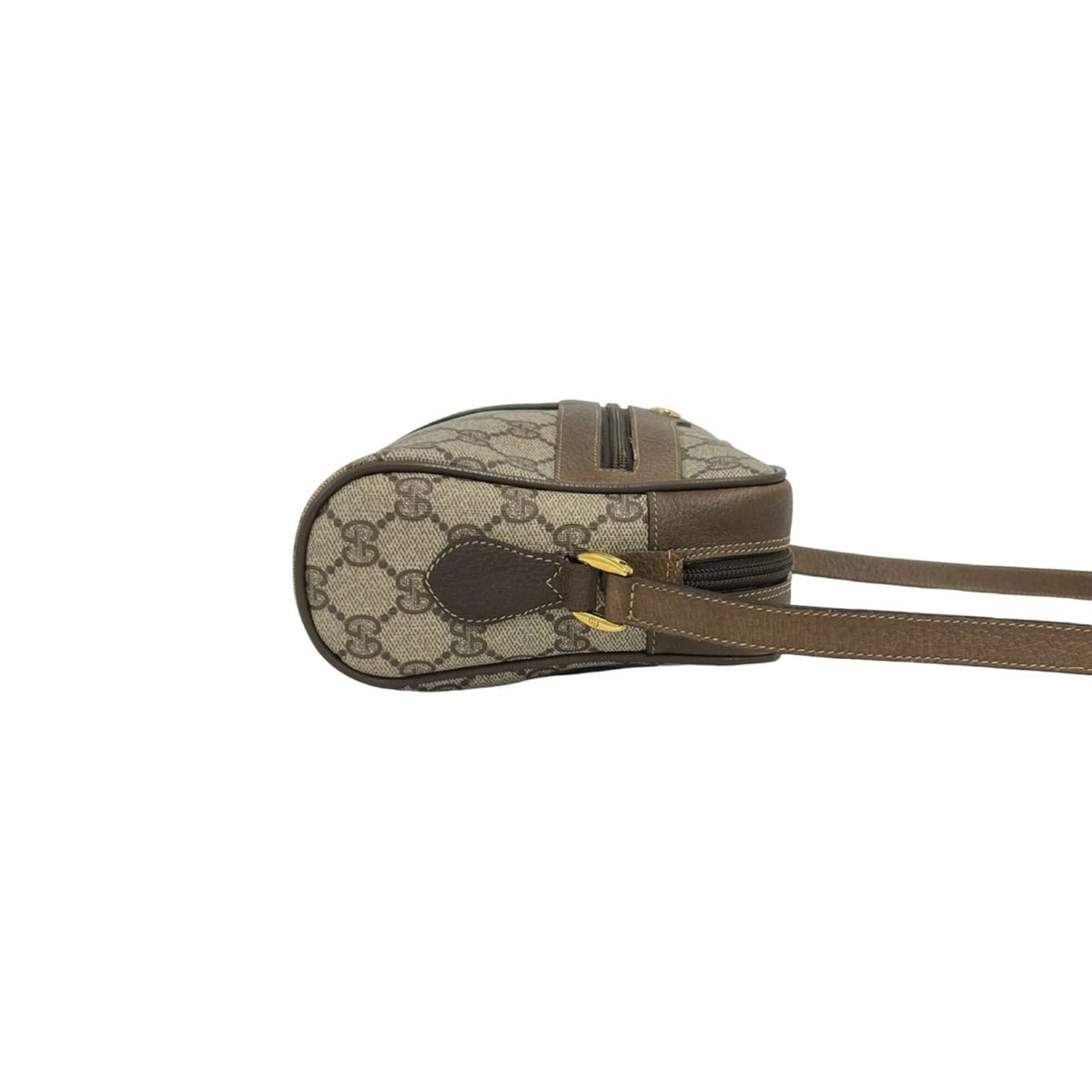 Gucci Brown Green Red Color Pvc Leather Shoulder Bag (Pre-Owned)