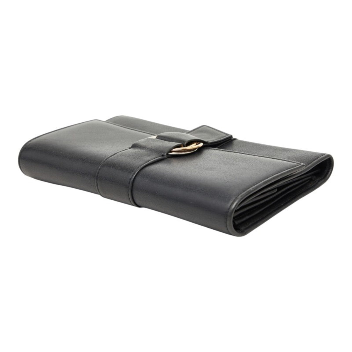 Cartier Black Leather Long Wallet (Tri-Fold) (Pre-Owned)
