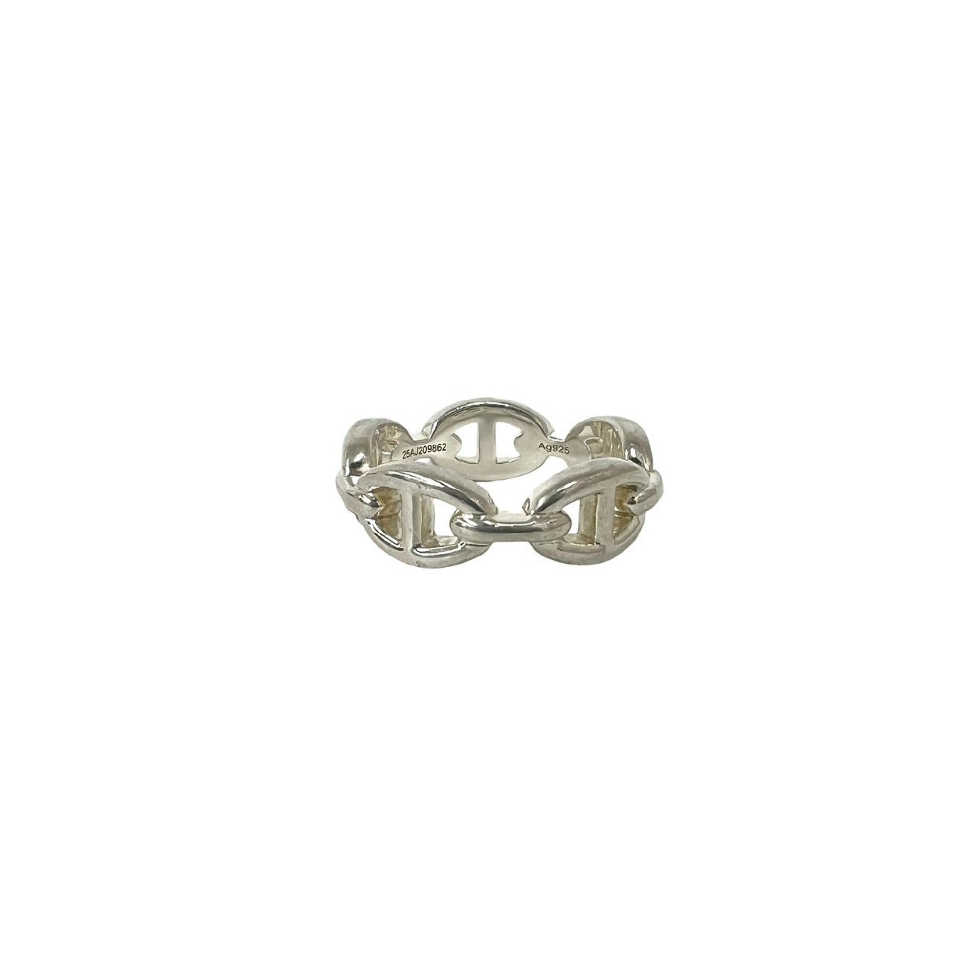 Hermes Silver Silver 925 Band Ring (Pre-Owned)