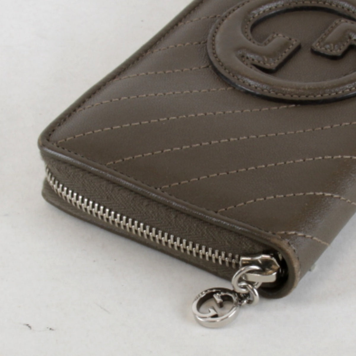 Gucci Brown Leather Long Wallet (Bi-Fold) (Pre-Owned)
