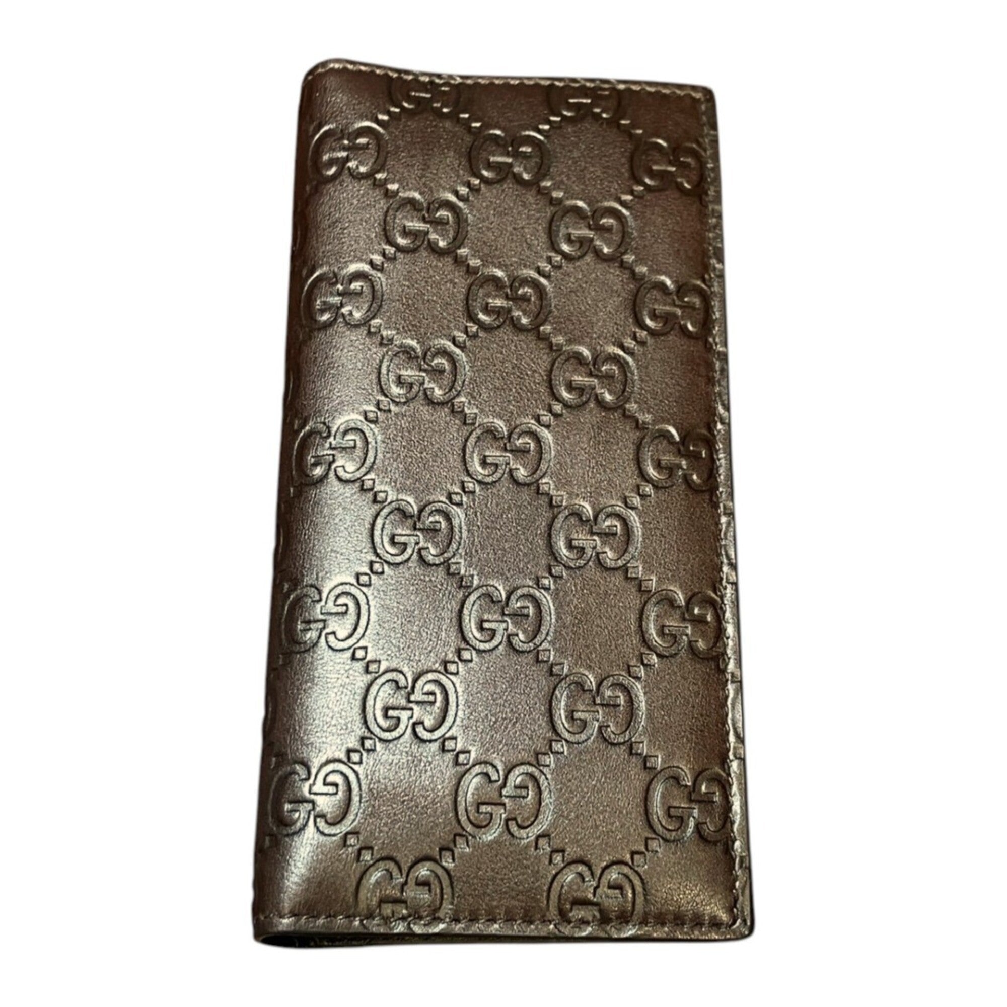 Gucci Brown Nylon Polyester Leather Long Wallet (Bi-Fold) (Pre-Owned)