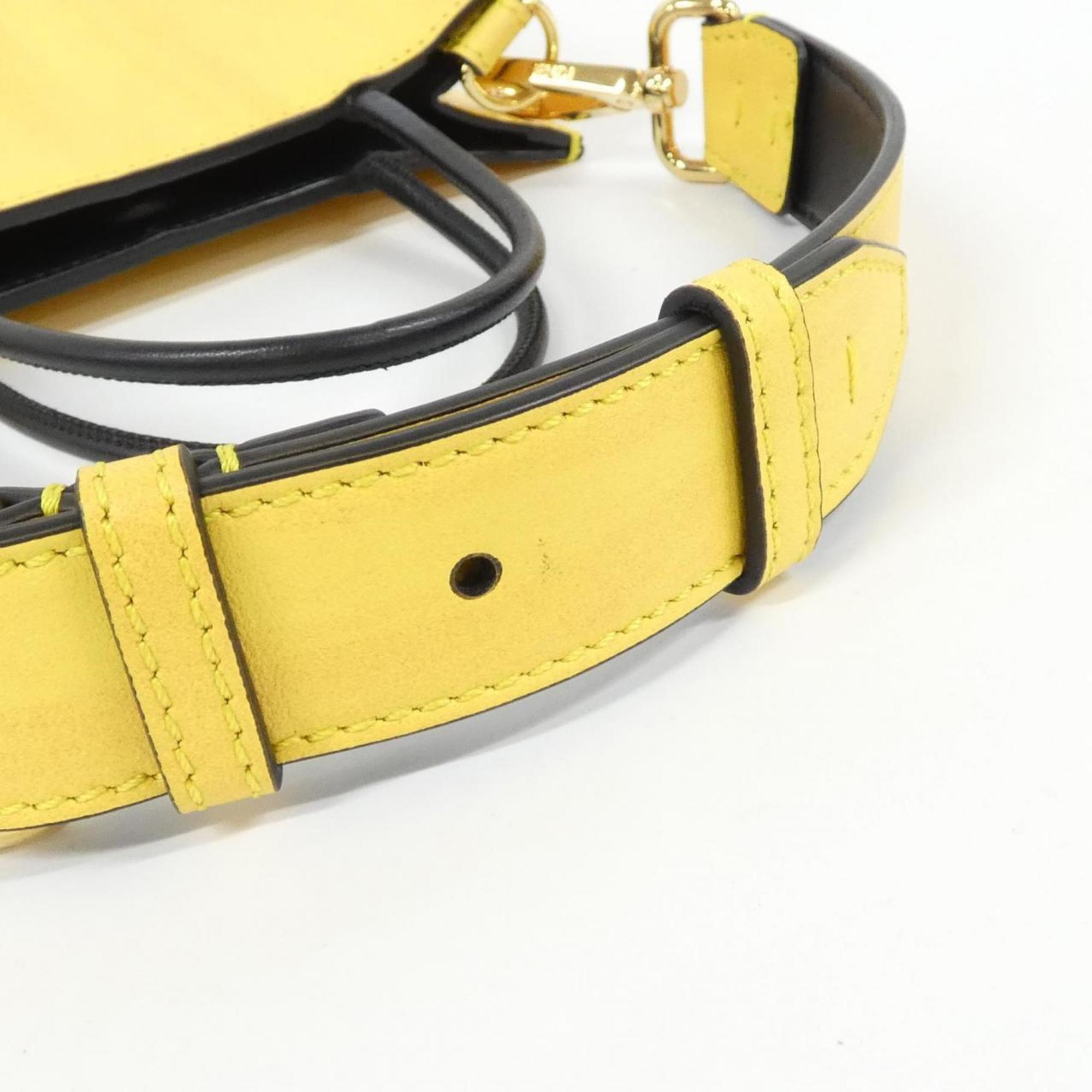 Fendi Yellow Leather Handbag Shopping Bag (Pre-Owned)