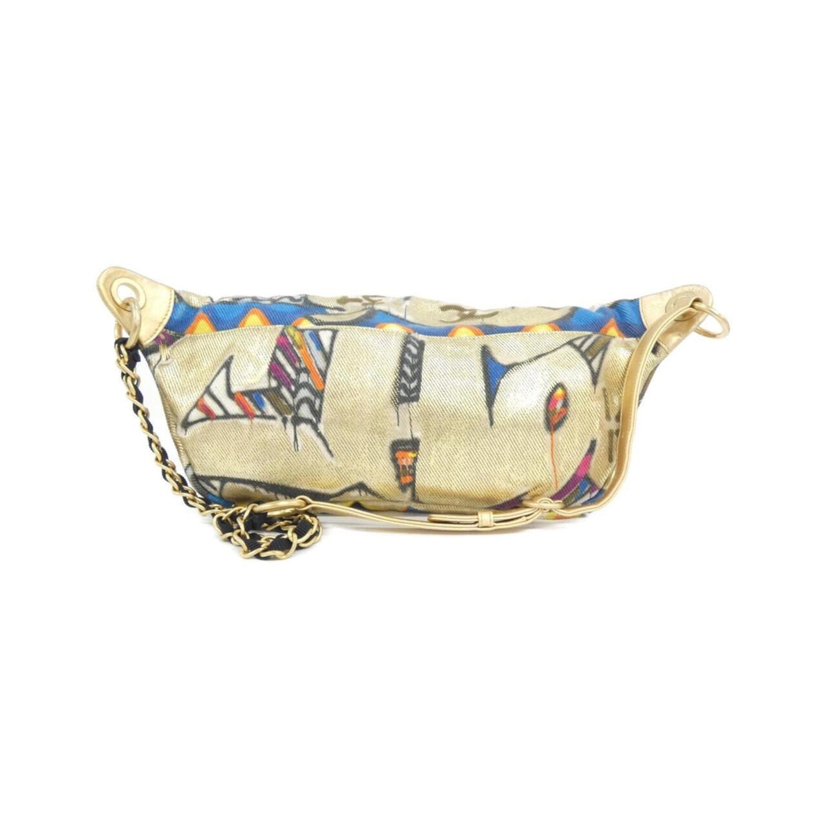 Chanel Gold Multi-Color Cotton Leather Fanny Pack (Pre-Owned)