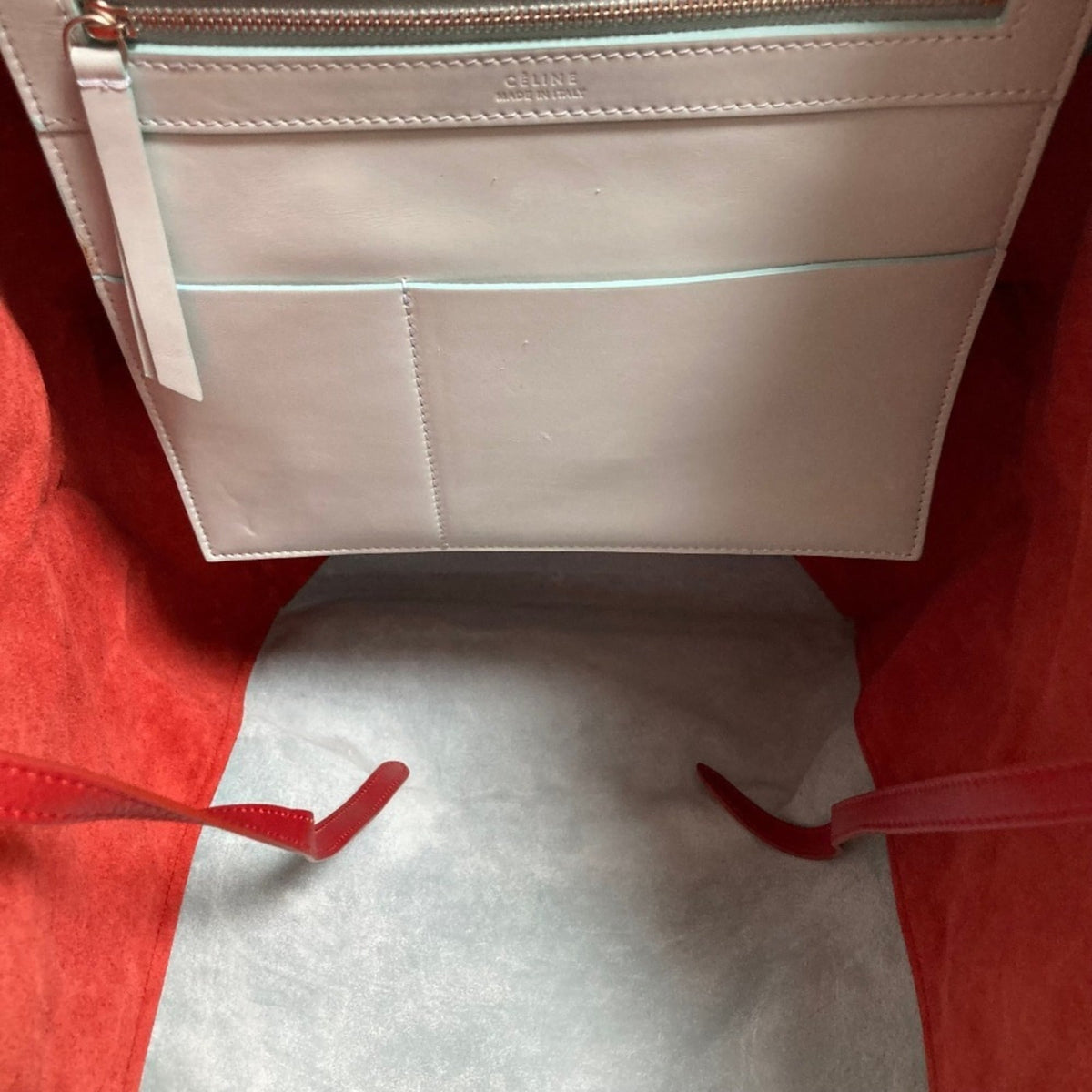 Celine Light Blue Red Color Tote Bag (Pre-Owned)
