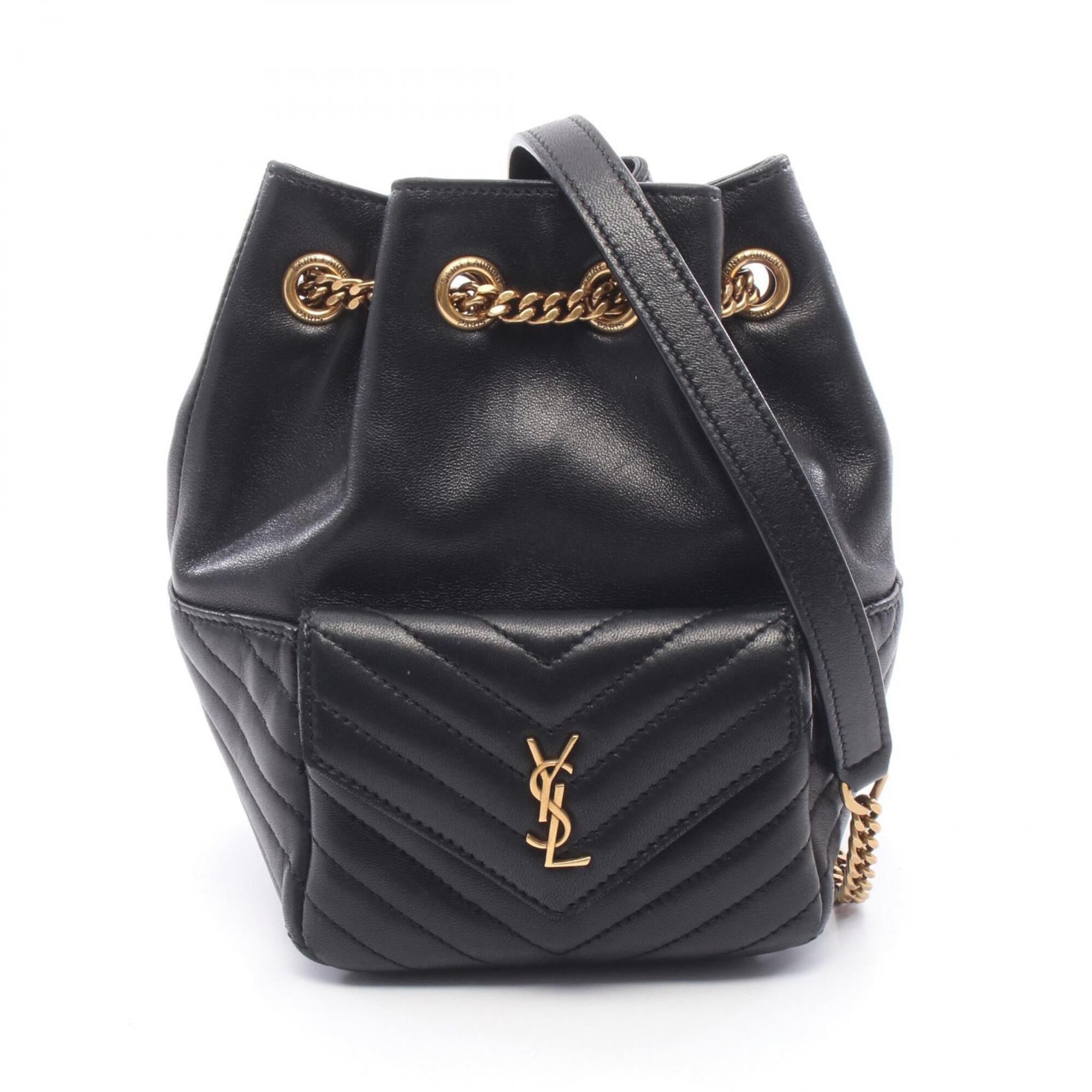 Saint Laurent Black Leather Handbag Shoulder Bag (Pre-Owned)