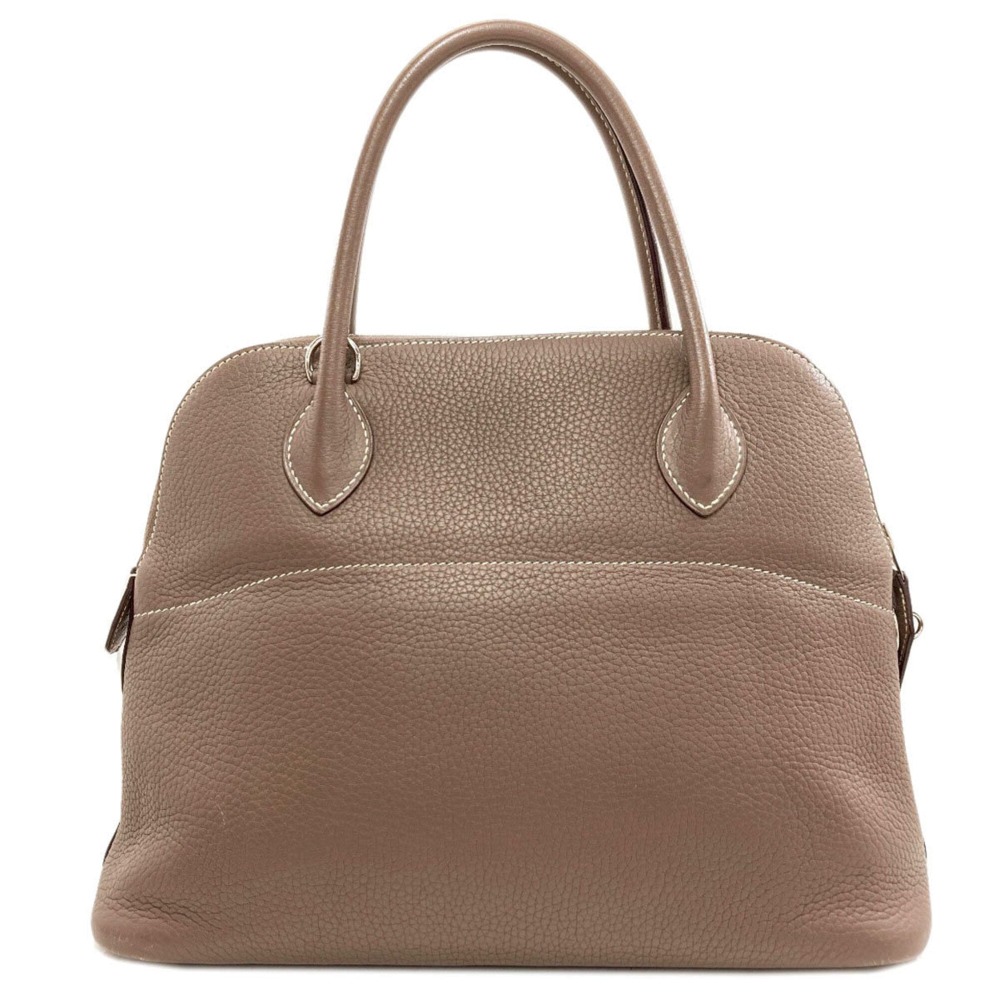 Hermes Etoupe Gray Taurillon Clemence Leather Handbag (Pre-Owned)