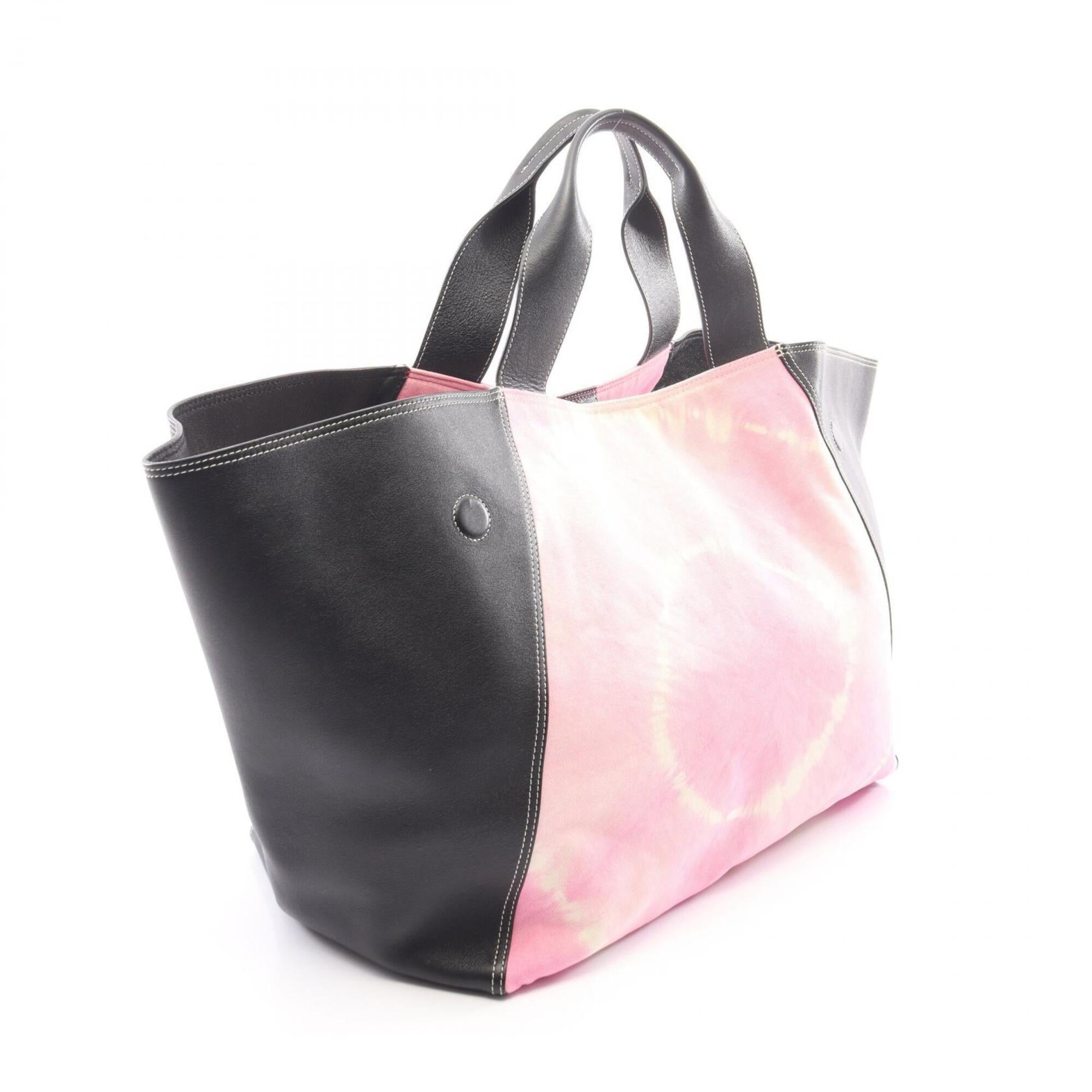 Celine Black Pink White Canvas Leather Handbag Tote Bag (Pre-Owned)