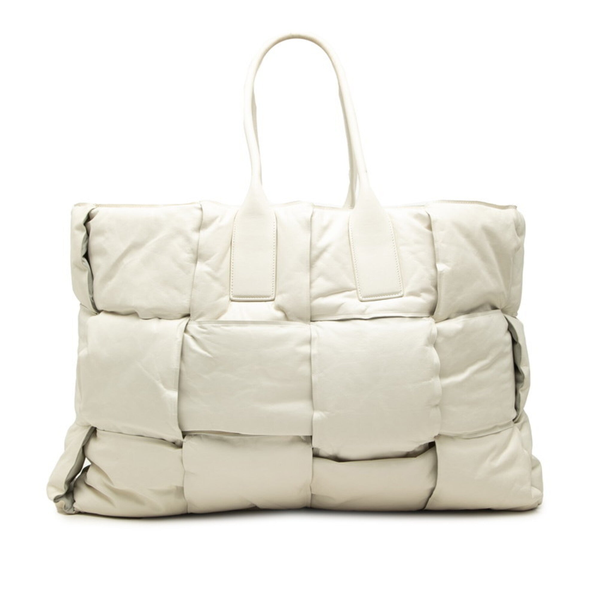 Bottega Veneta White Leather Tote Bag (Pre-Owned)
