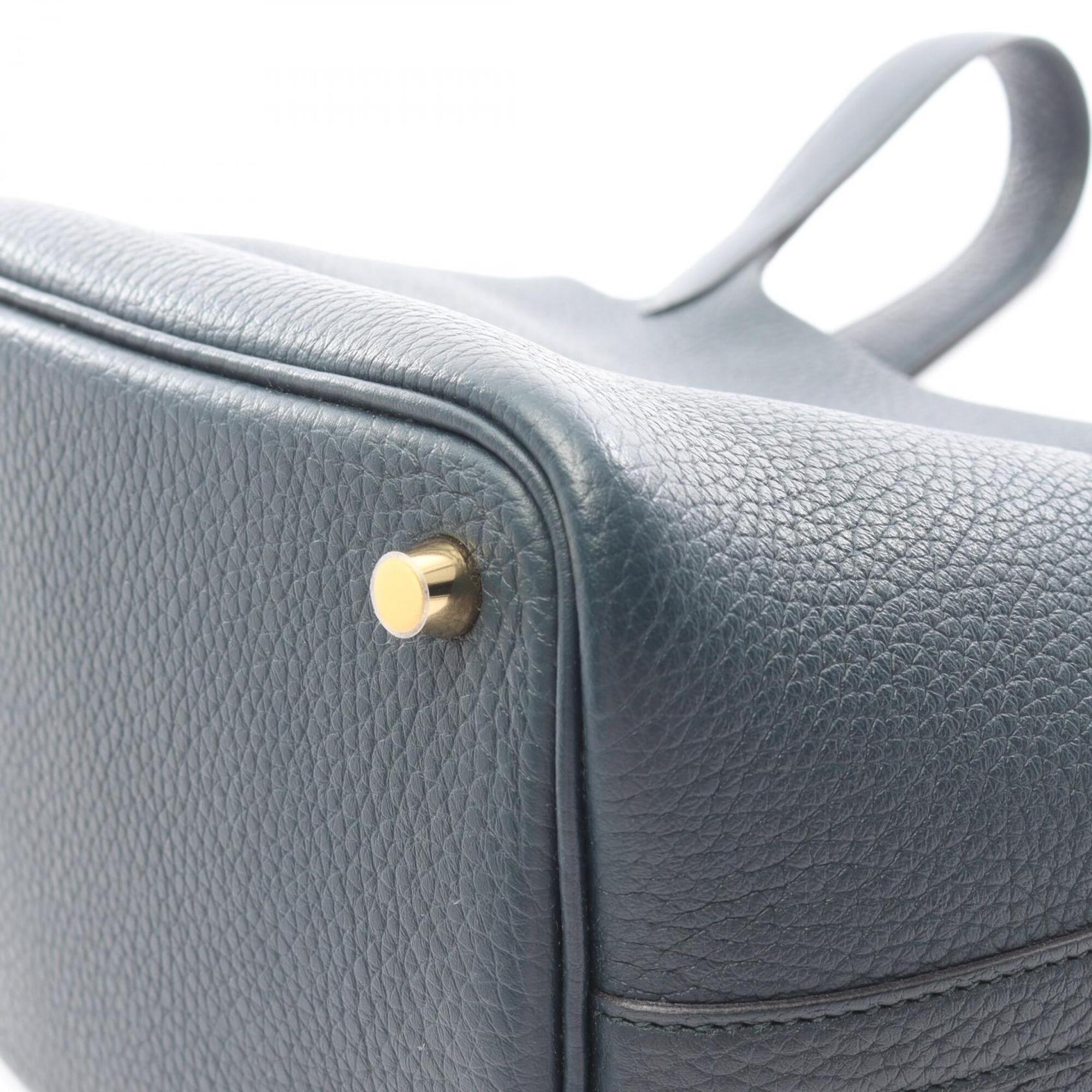 Hermes Green Taurillon Clemence Leather Handbag (Pre-Owned)