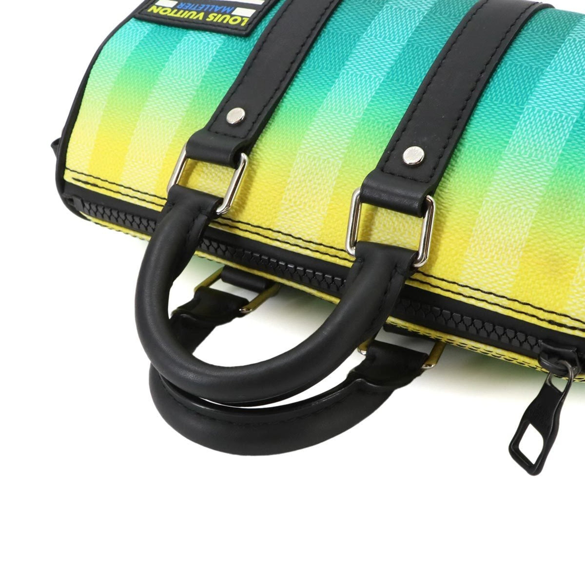 Louis Vuitton Black Green Yellow Canvas Leather Handbag (Pre-Owned)