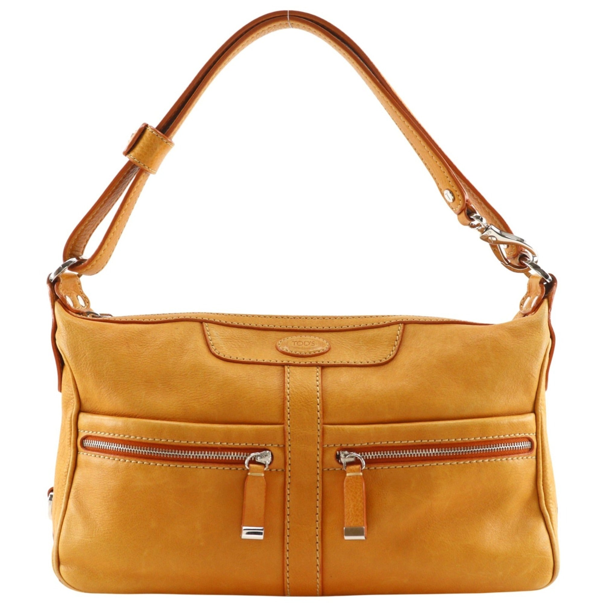 Tod's Orange Leather Shoulder Bag (Pre-Owned)