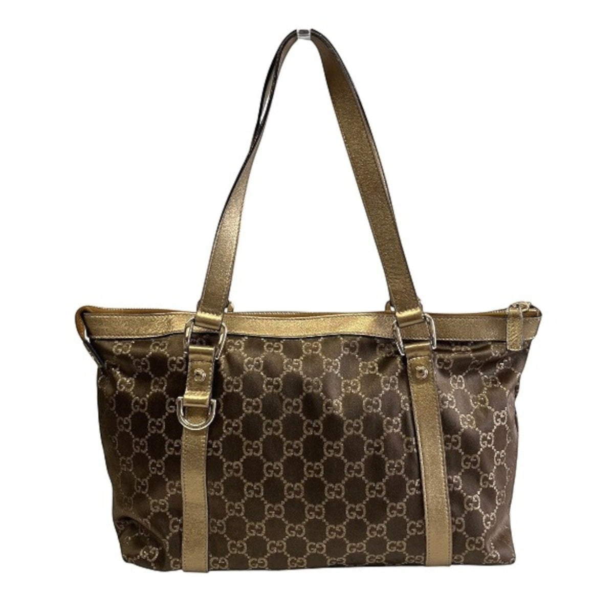 Gucci Gold Gg Canvas Handbag (Pre-Owned)