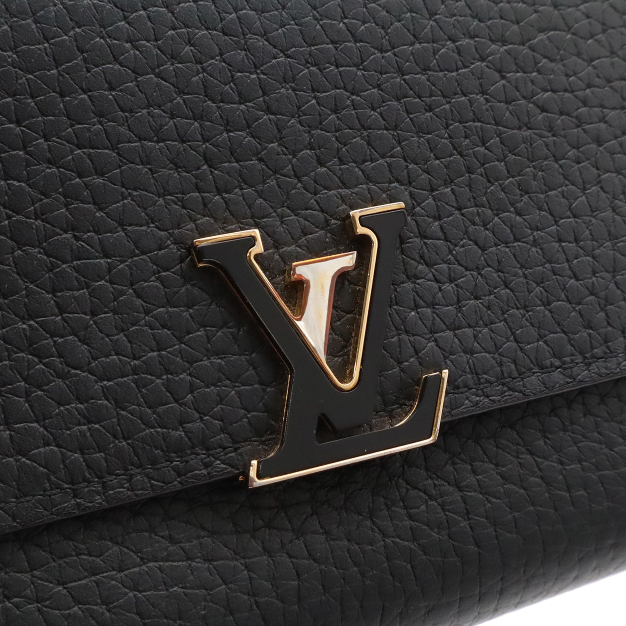 Louis Vuitton Black Hot Pink Noir Leather Wallet (Tri-Fold) (Pre-Owned)