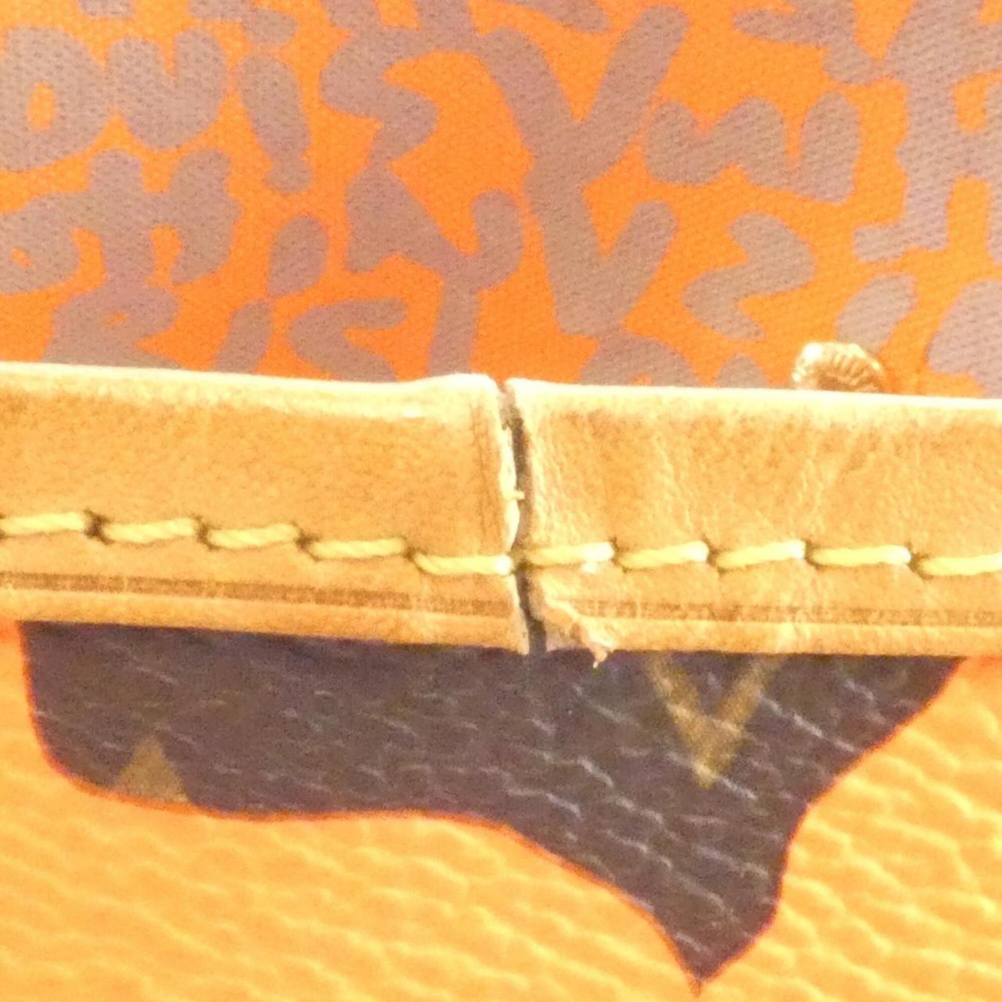 Louis Vuitton Marron Orange Coated Canvas Handbag (Pre-Owned)