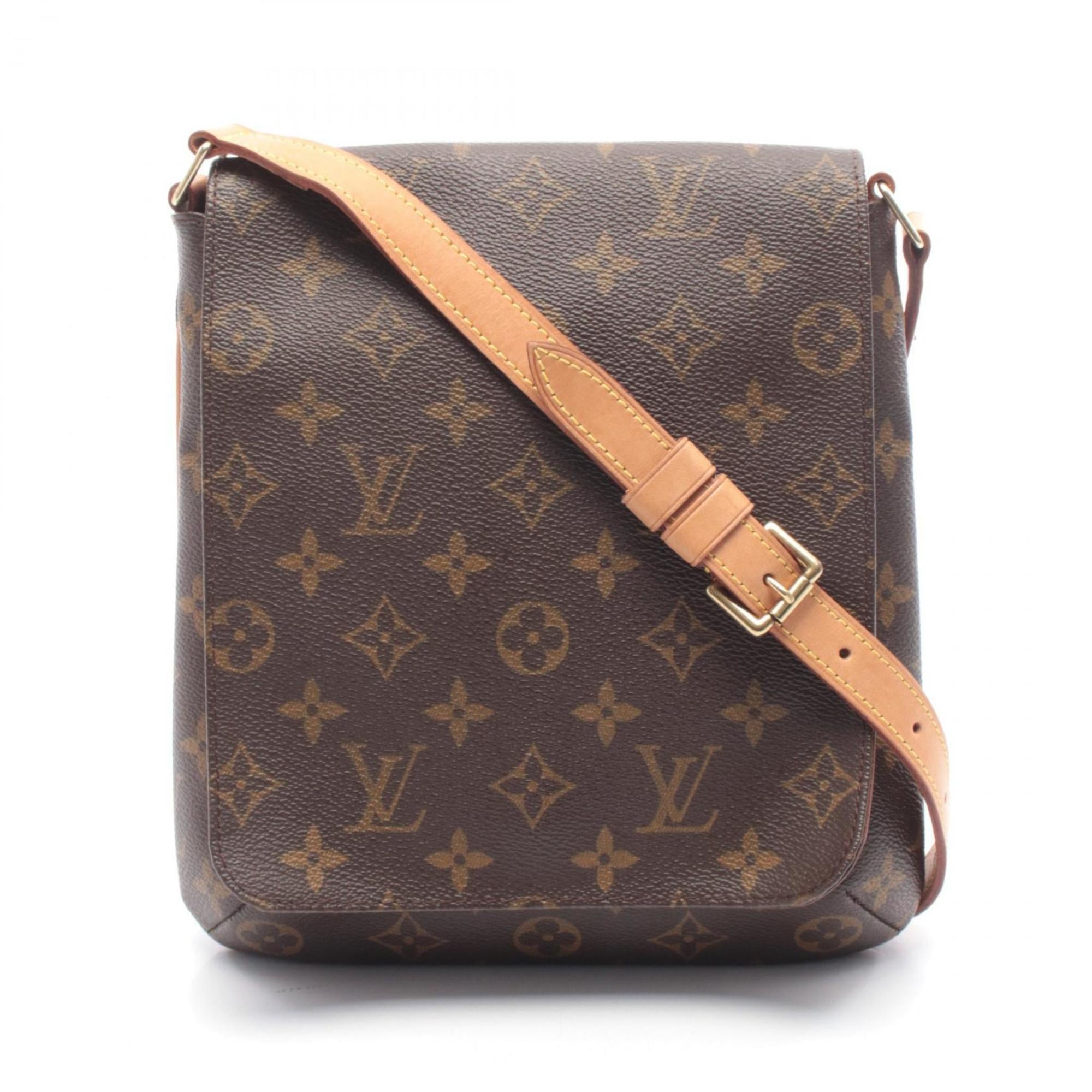 Louis Vuitton Brown Coated Canvas Leather Handbag Shoulder Bag (Pre-Owned)