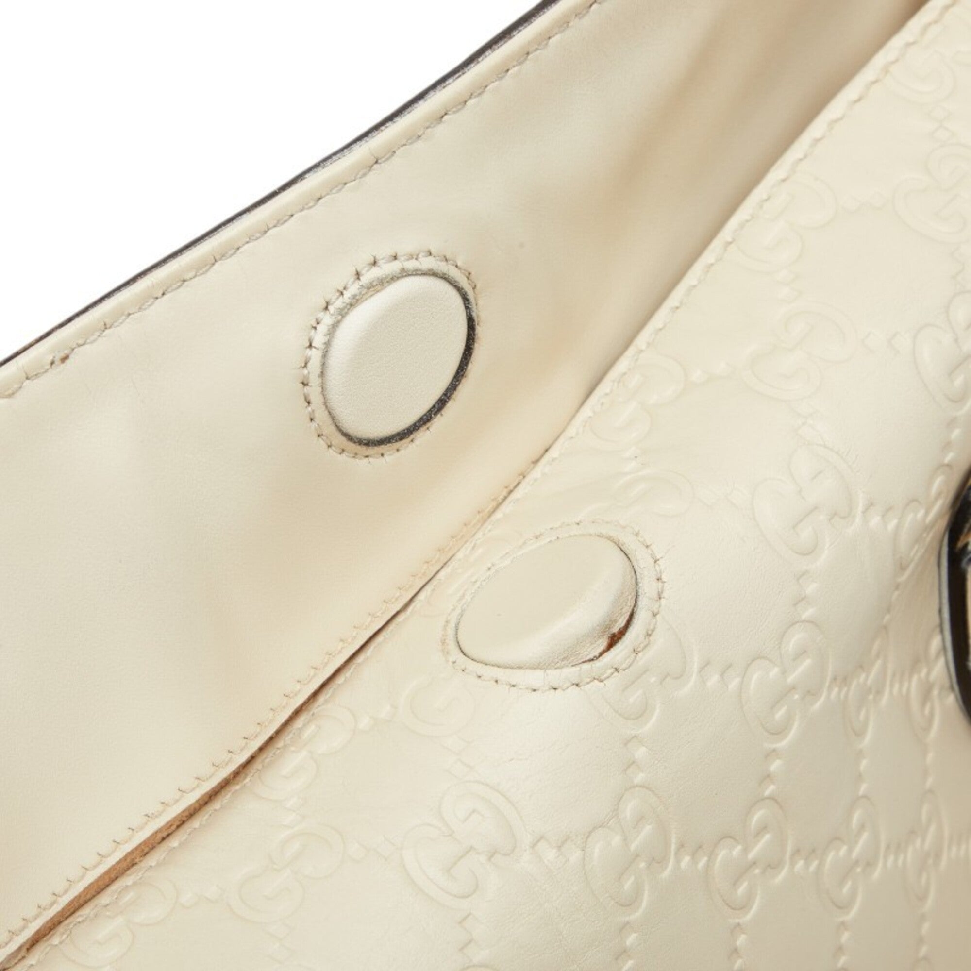 Gucci White Leather Handbag Shoulder Bag (Pre-Owned)