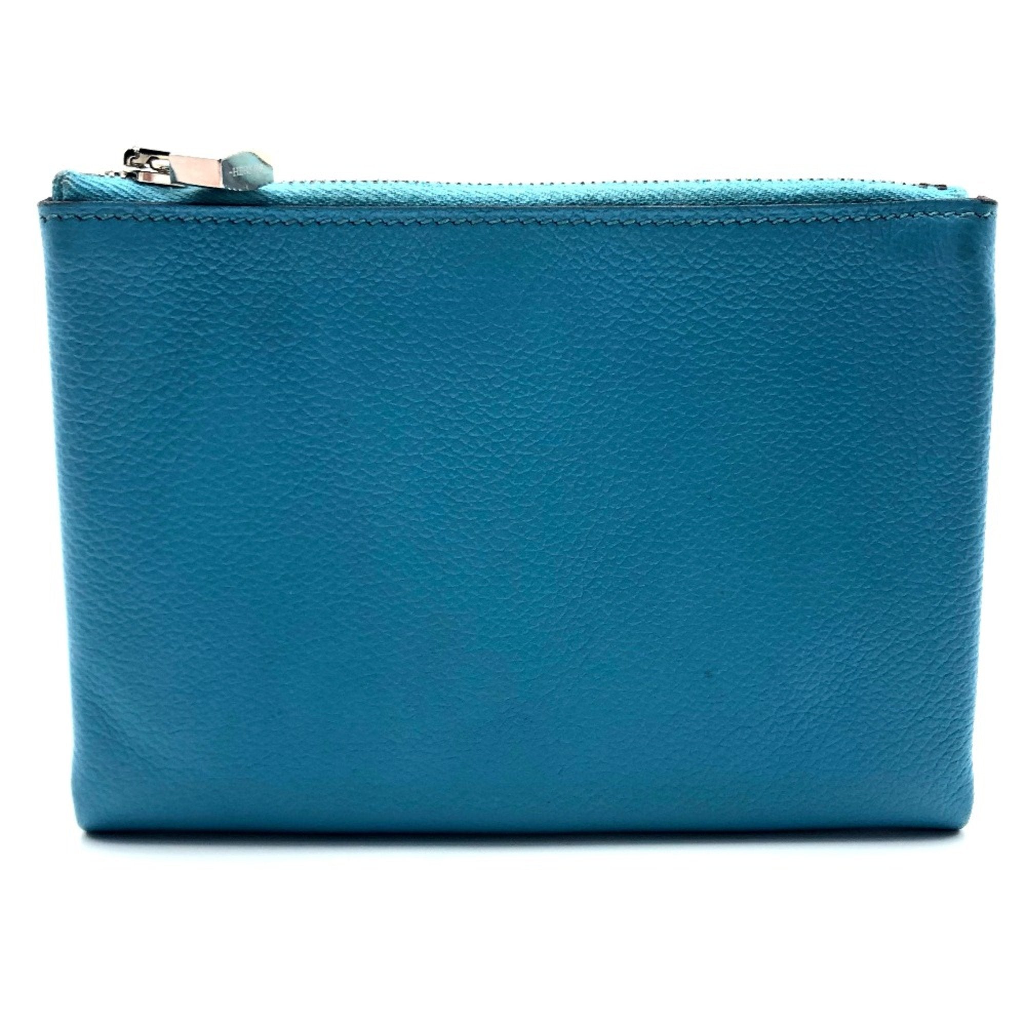 Hermes Blue Leather Pouch (Pre-Owned)