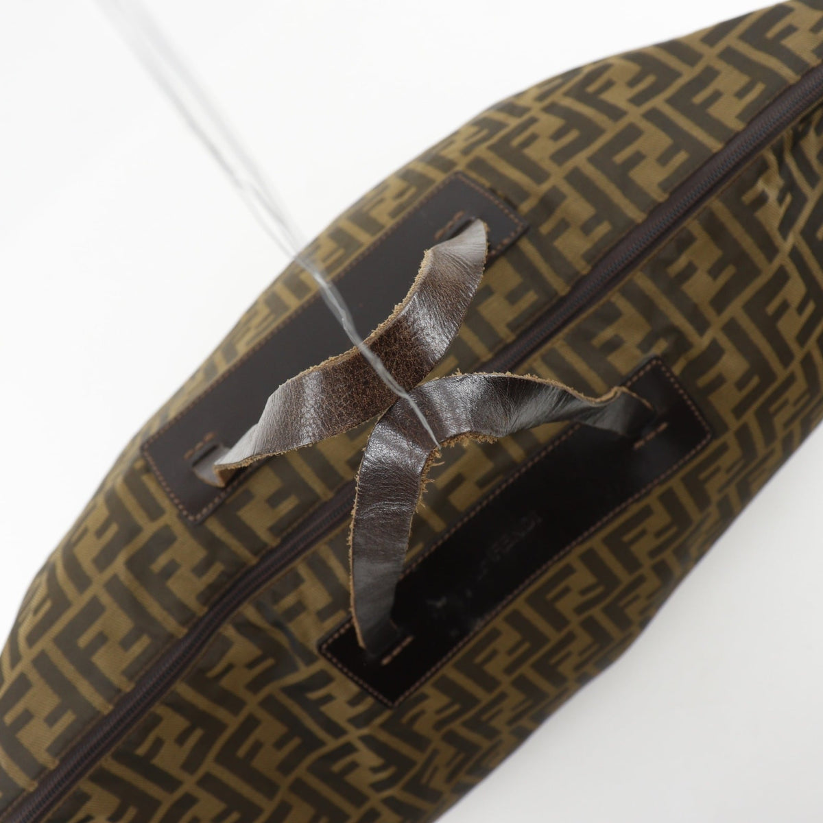 Fendi Zucca Brown Nylon Canvas Boston Bag (Pre-Owned)