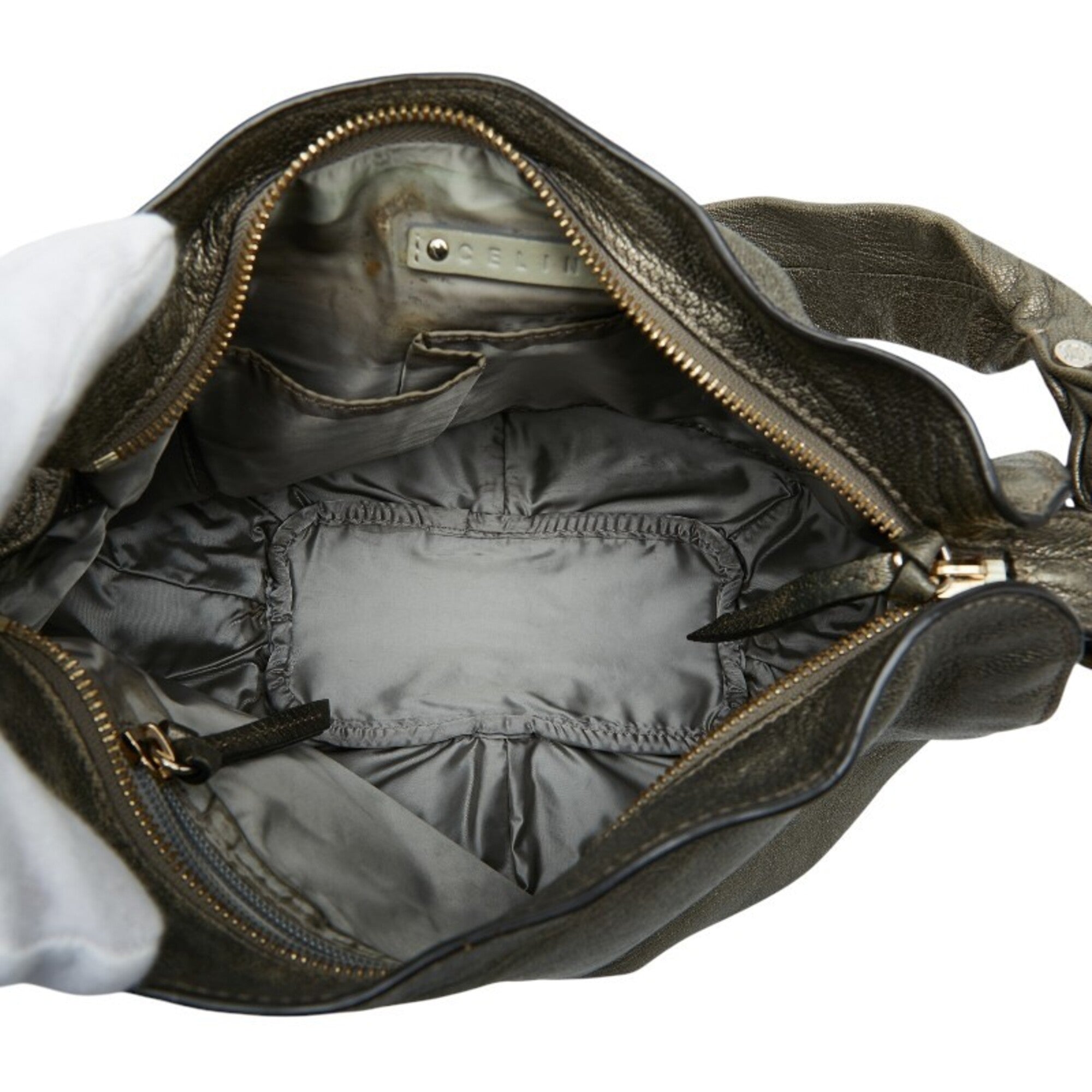 Celine Metallic Bronze Leather Shoulder Bag (Pre-Owned)
