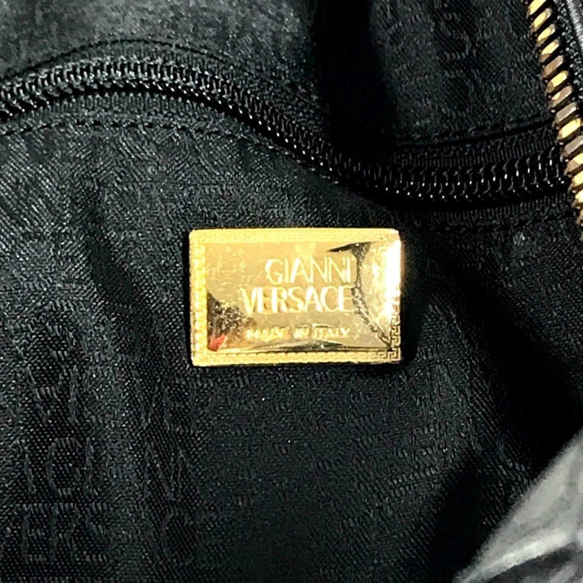 Versace Black Leather Boston Bag Handbag (Pre-Owned)