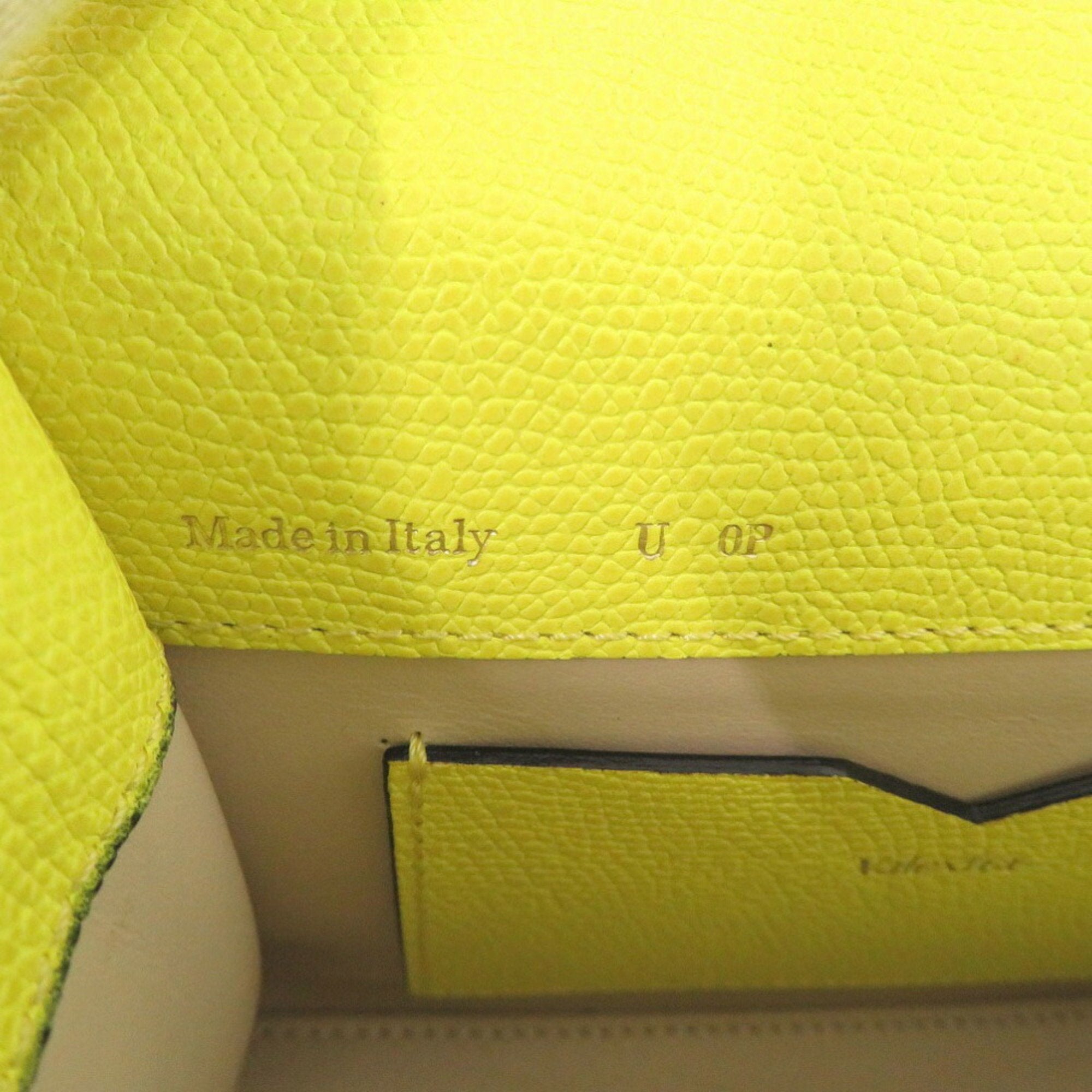 Valextra Yellow Leather Handbag (Pre-Owned)