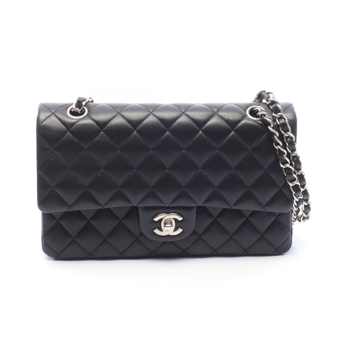 Chanel Black Leather Handbag Shoulder Bag (Pre-Owned)