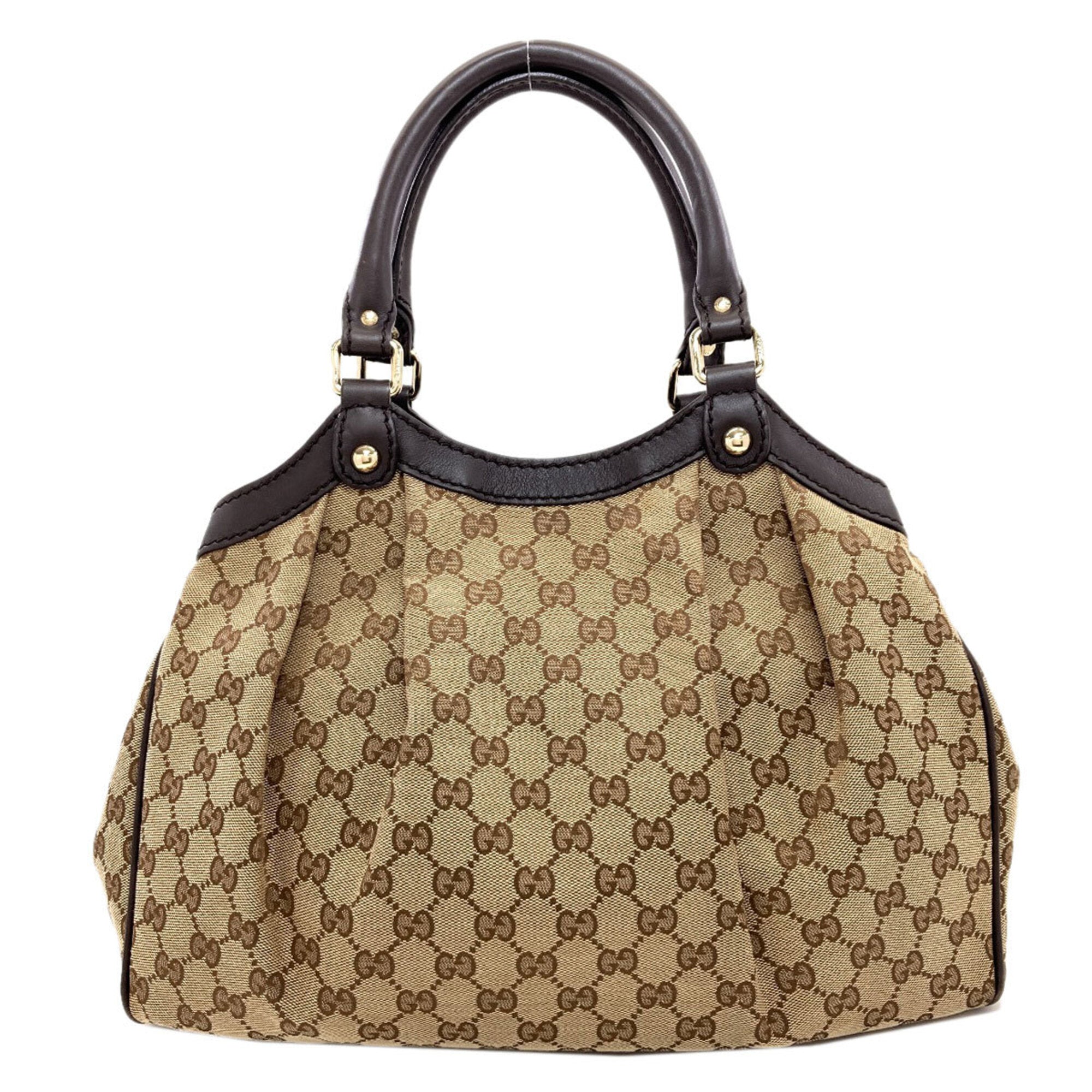 Gucci Brown Canvas Handbag (Pre-Owned)