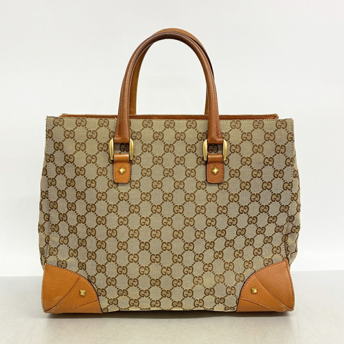Gucci Brown Canvas Tote Bag (Pre-Owned)