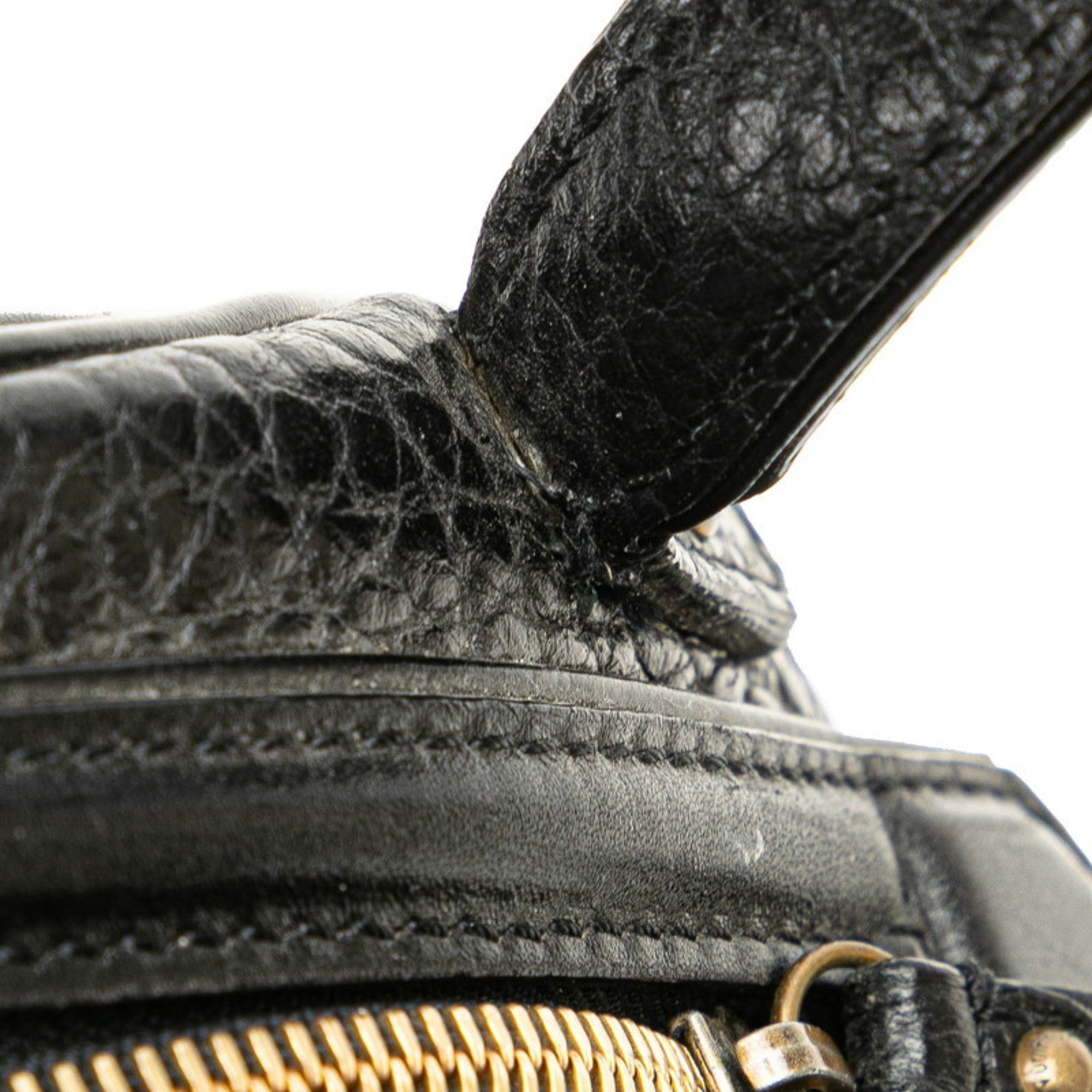 Louis Vuitton Black Khaki Noir Leather Handbag Shoulder Bag (Pre-Owned)