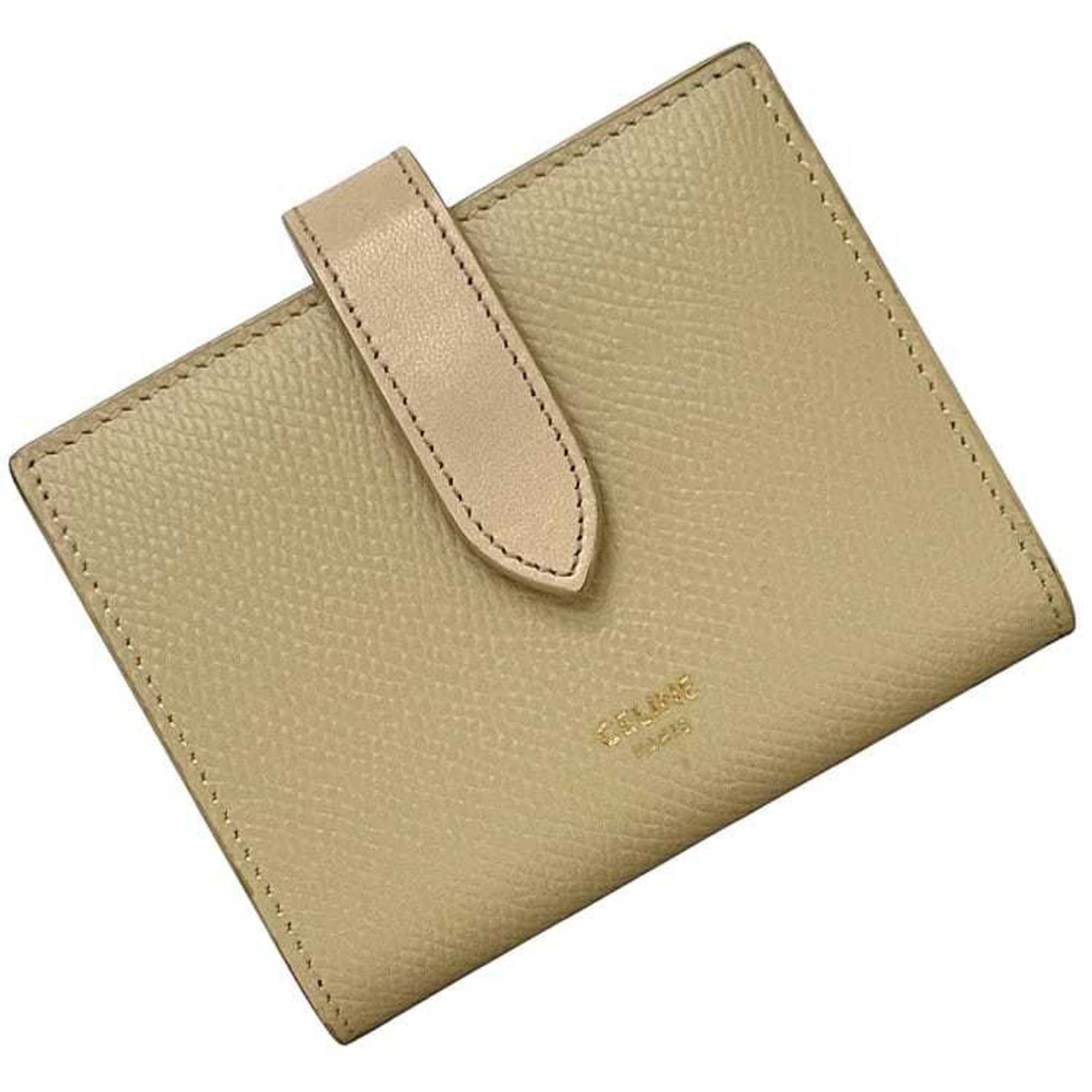 Celine Beige Cream Leather Wallet (Bi-Fold) (Pre-Owned)