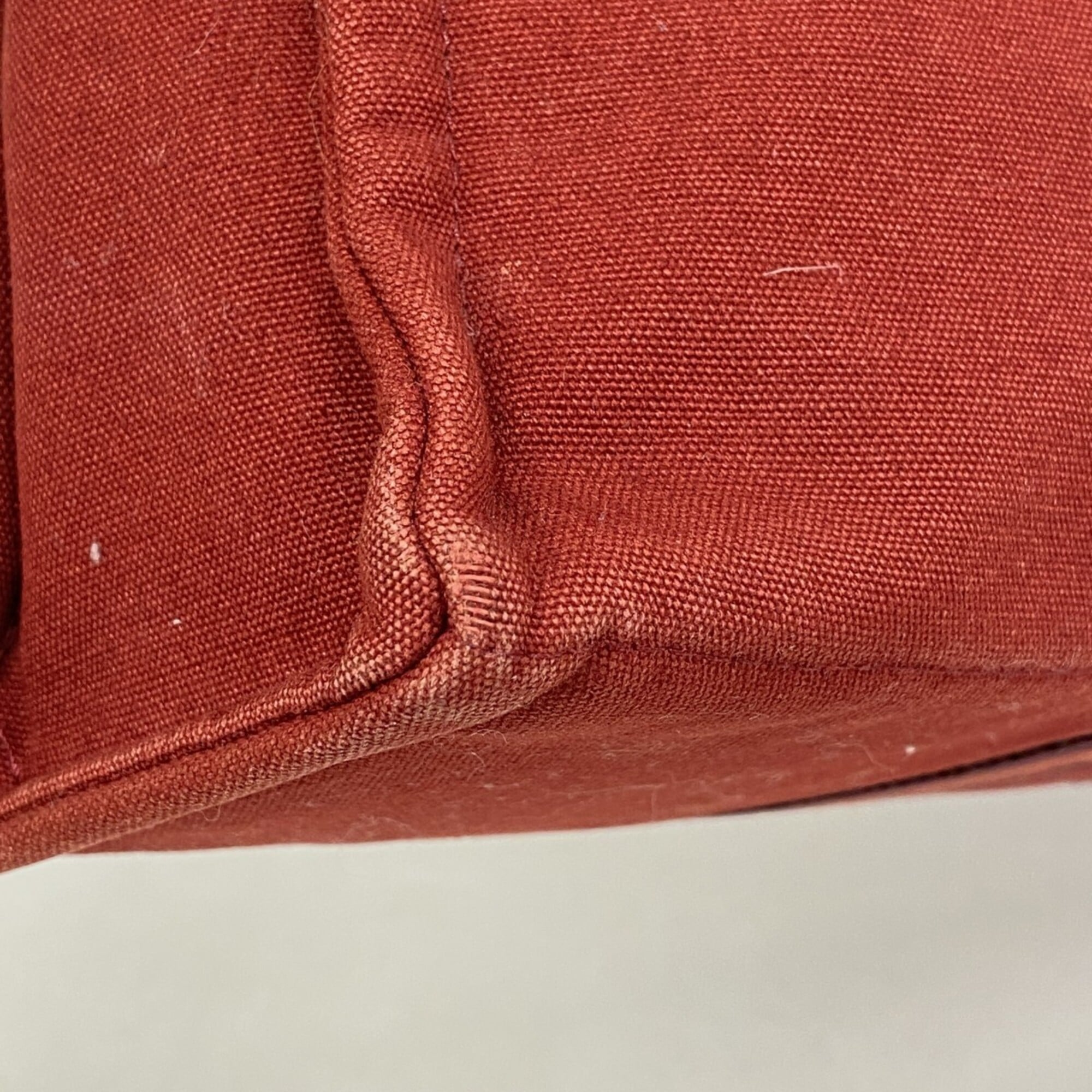 Hermes Red Color Canvas Tote Bag (Pre-Owned)